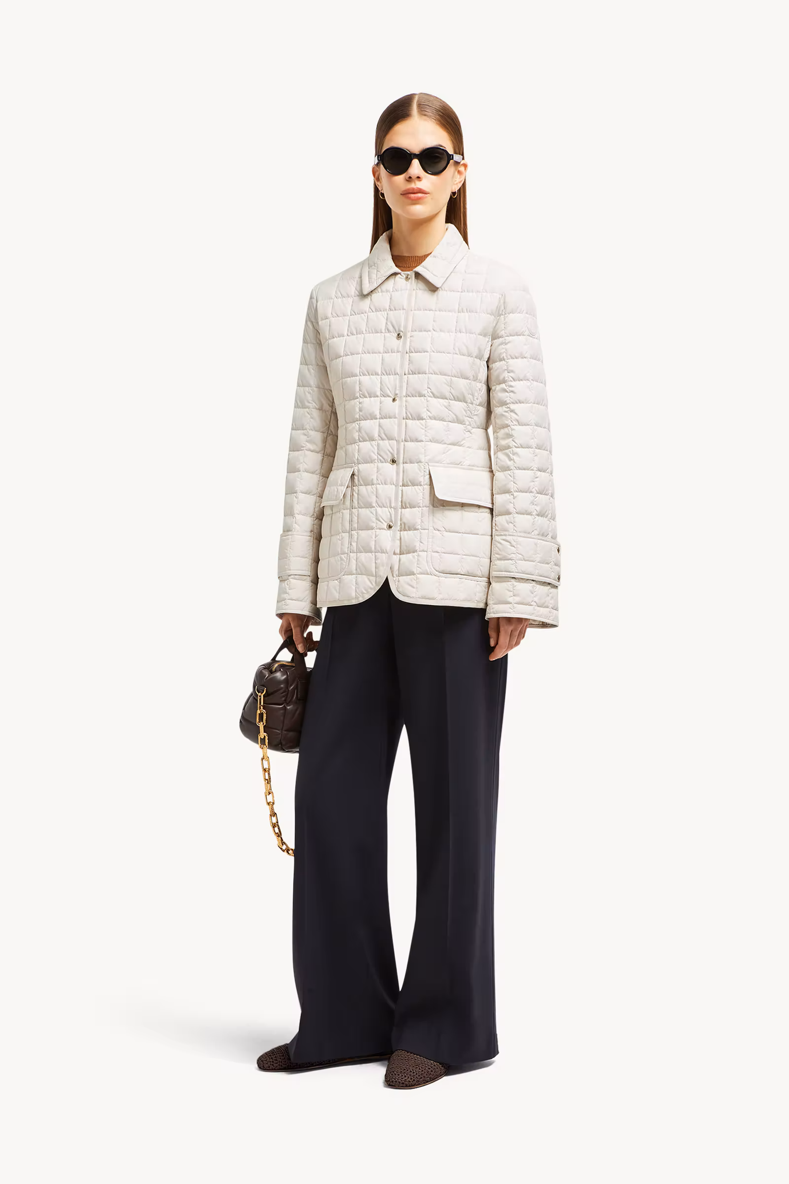 Epinal Square-Quilted Down Shirt Jacket