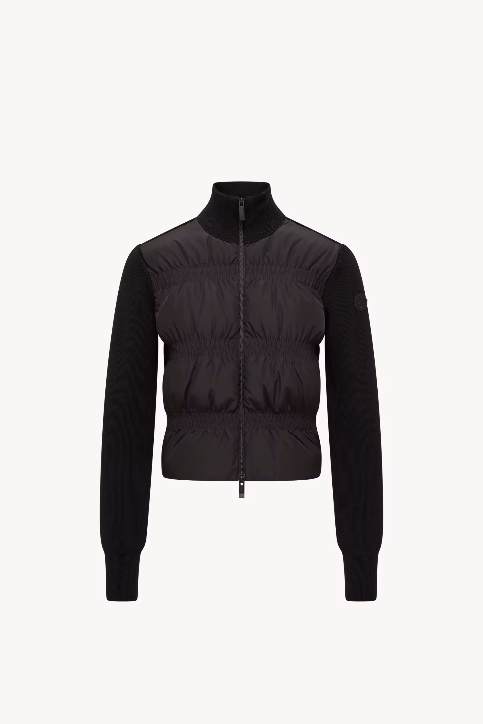 Padded Wool Zip-Up Cardigan
