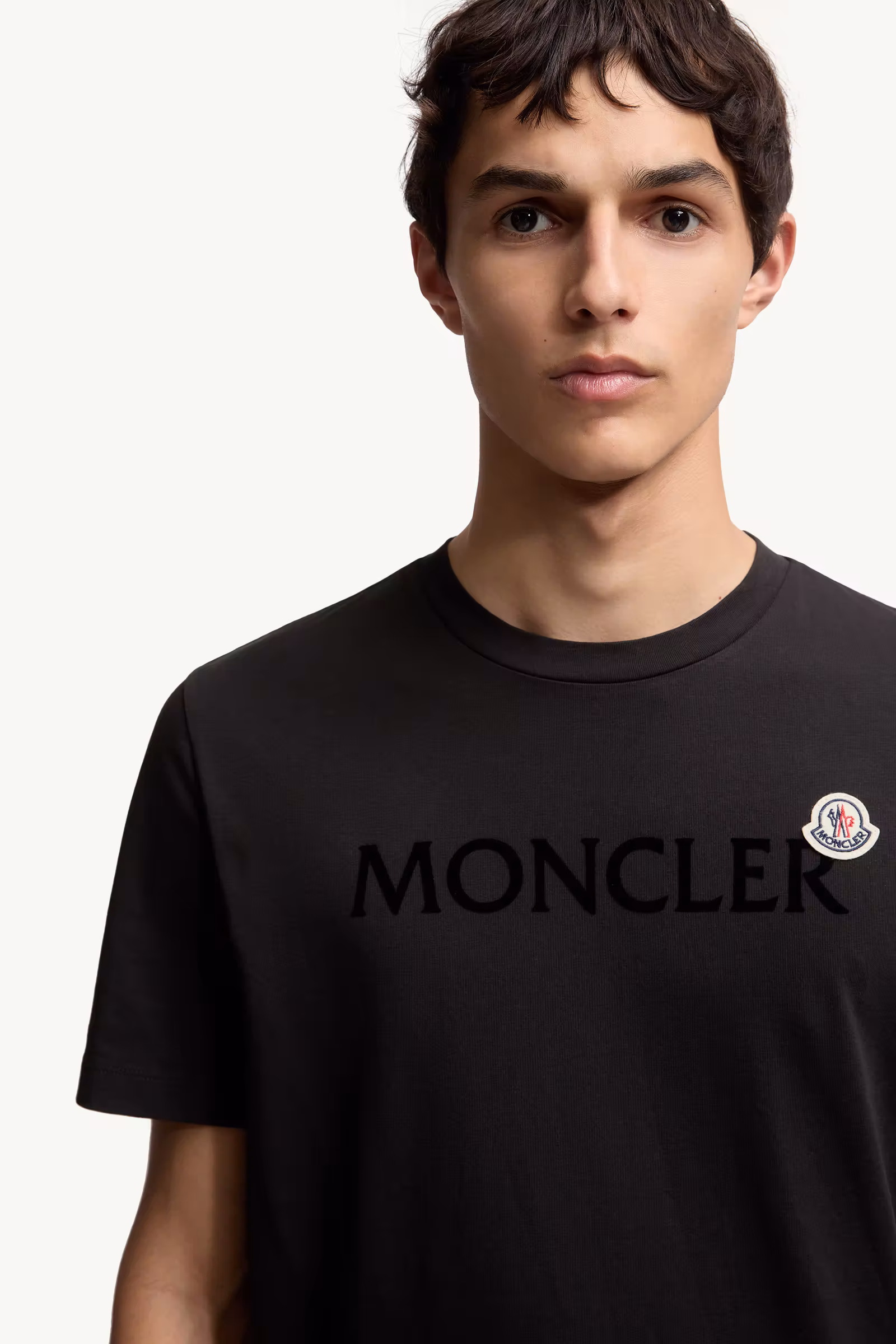 Flocked Logo Cotton T-Shirt