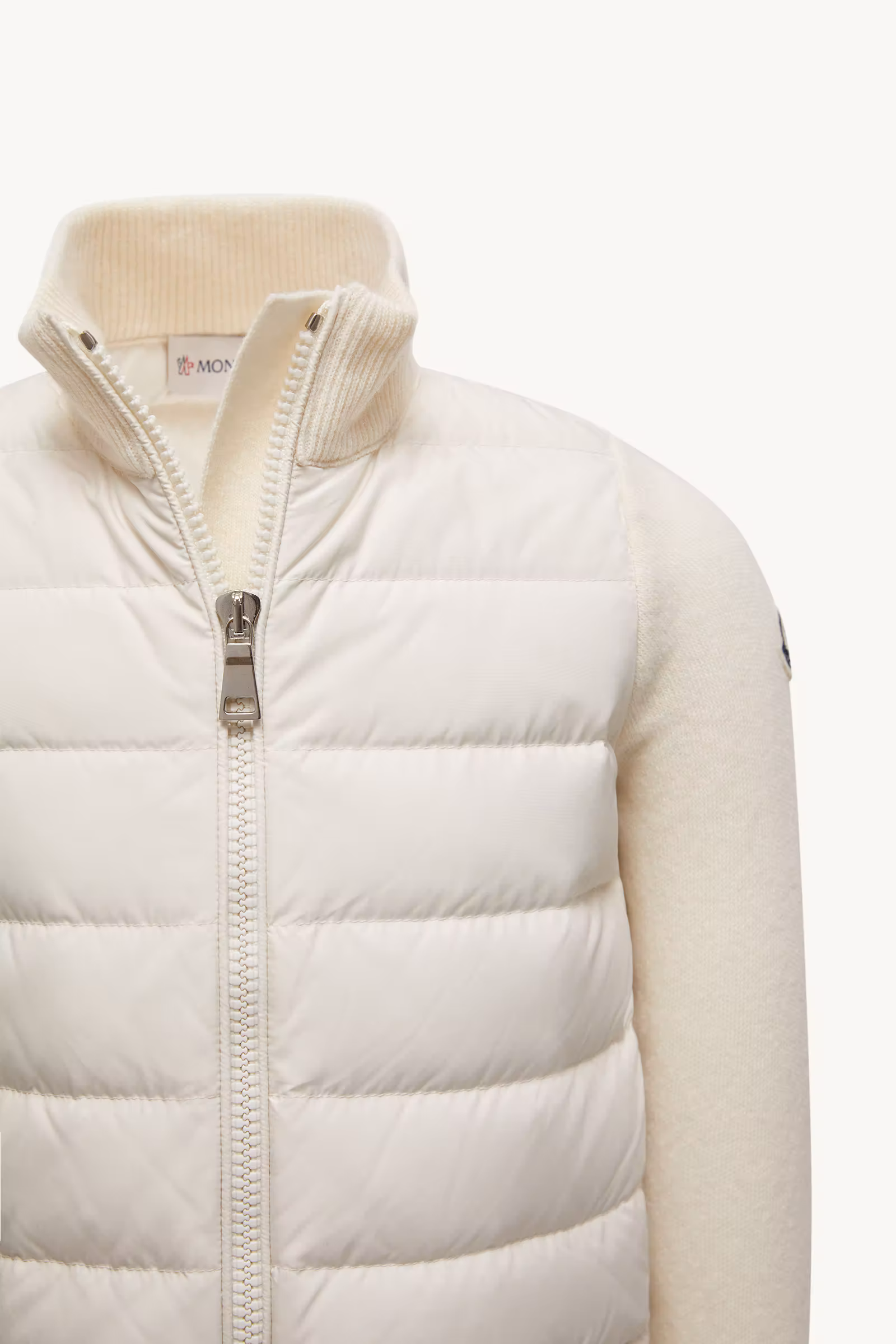 Padded Wool Zip-Up Cardigan