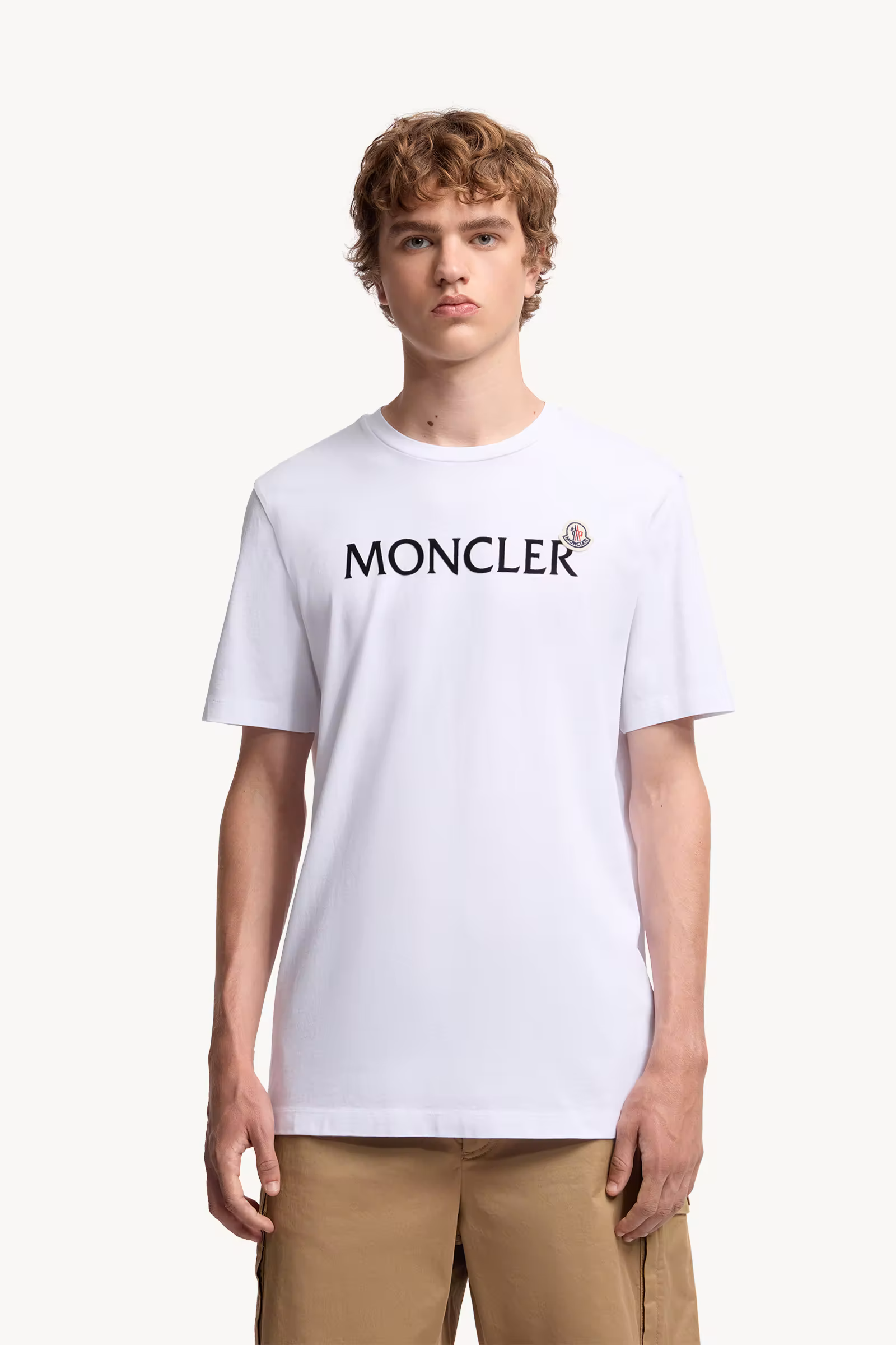 Flocked Logo Cotton T-Shirt