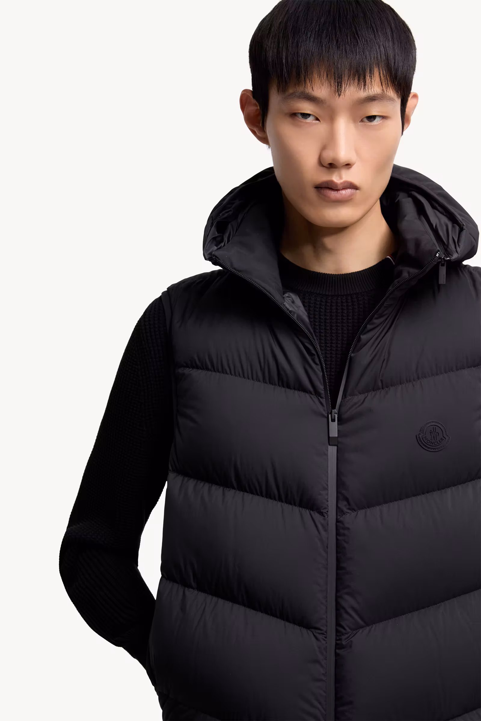 Guersac Diagonal-Quilted Hooded Down Vest