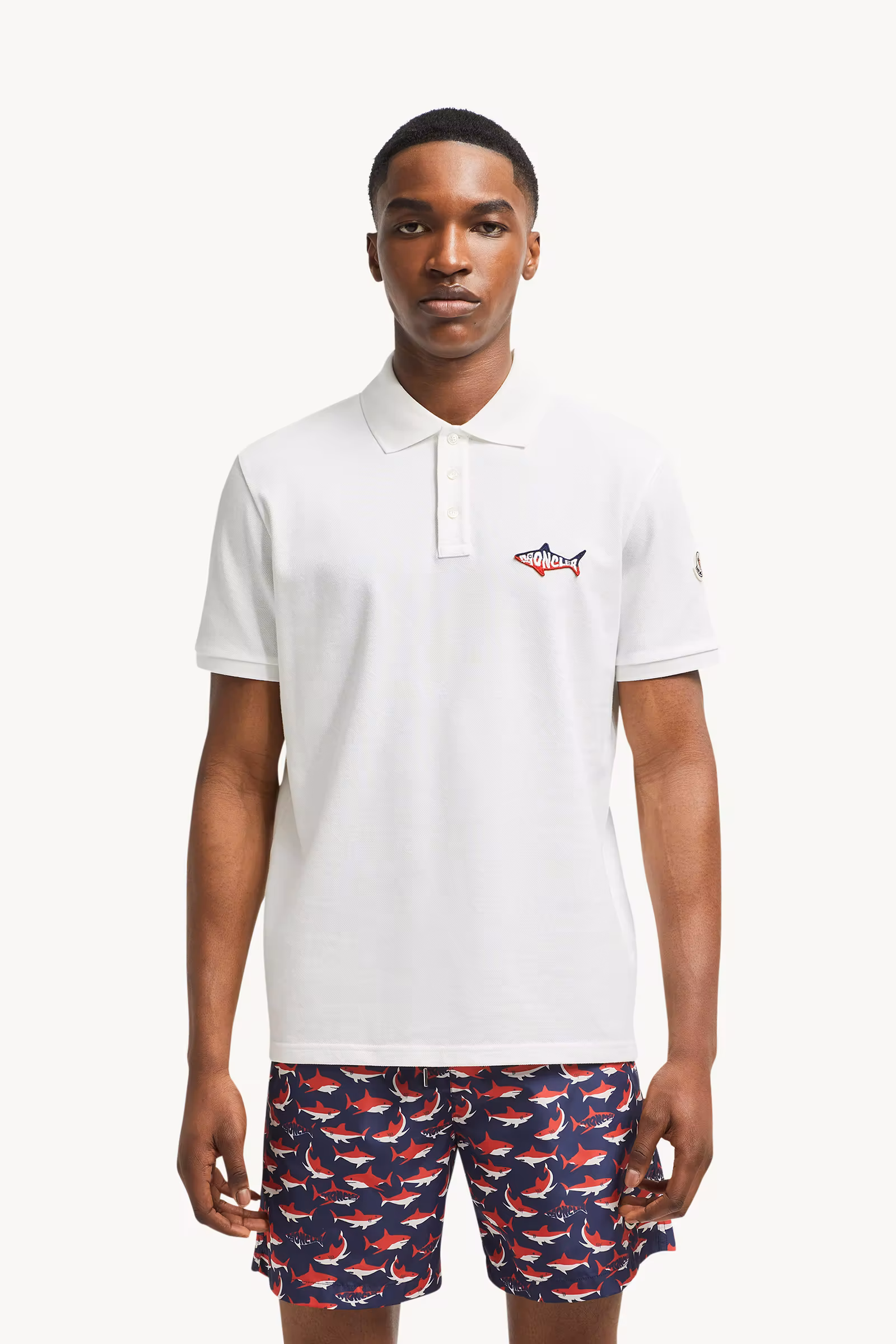 Shark Patch Cotton Piquet Polo Shirt