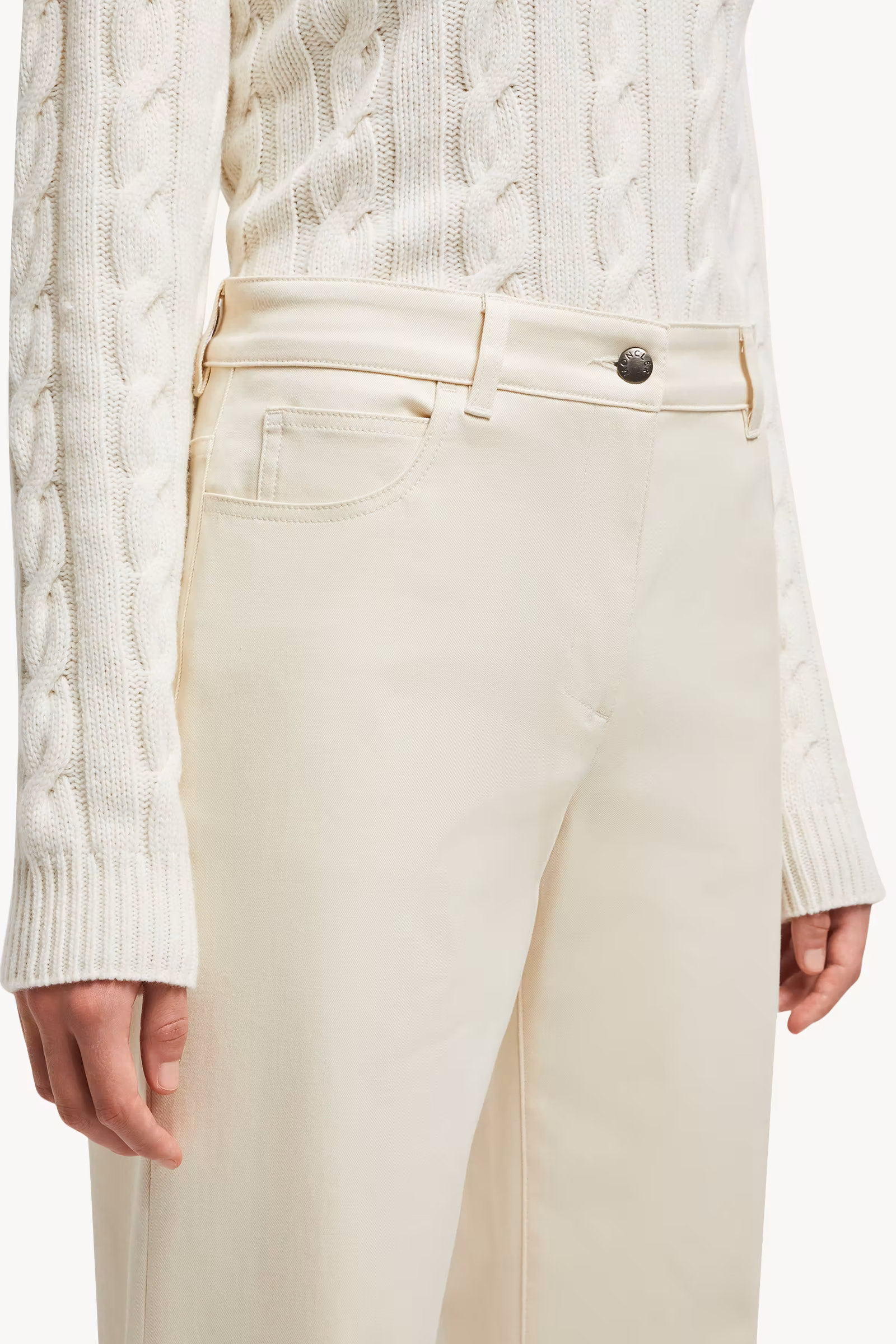Cotton Gabardine Straight Leg Pants