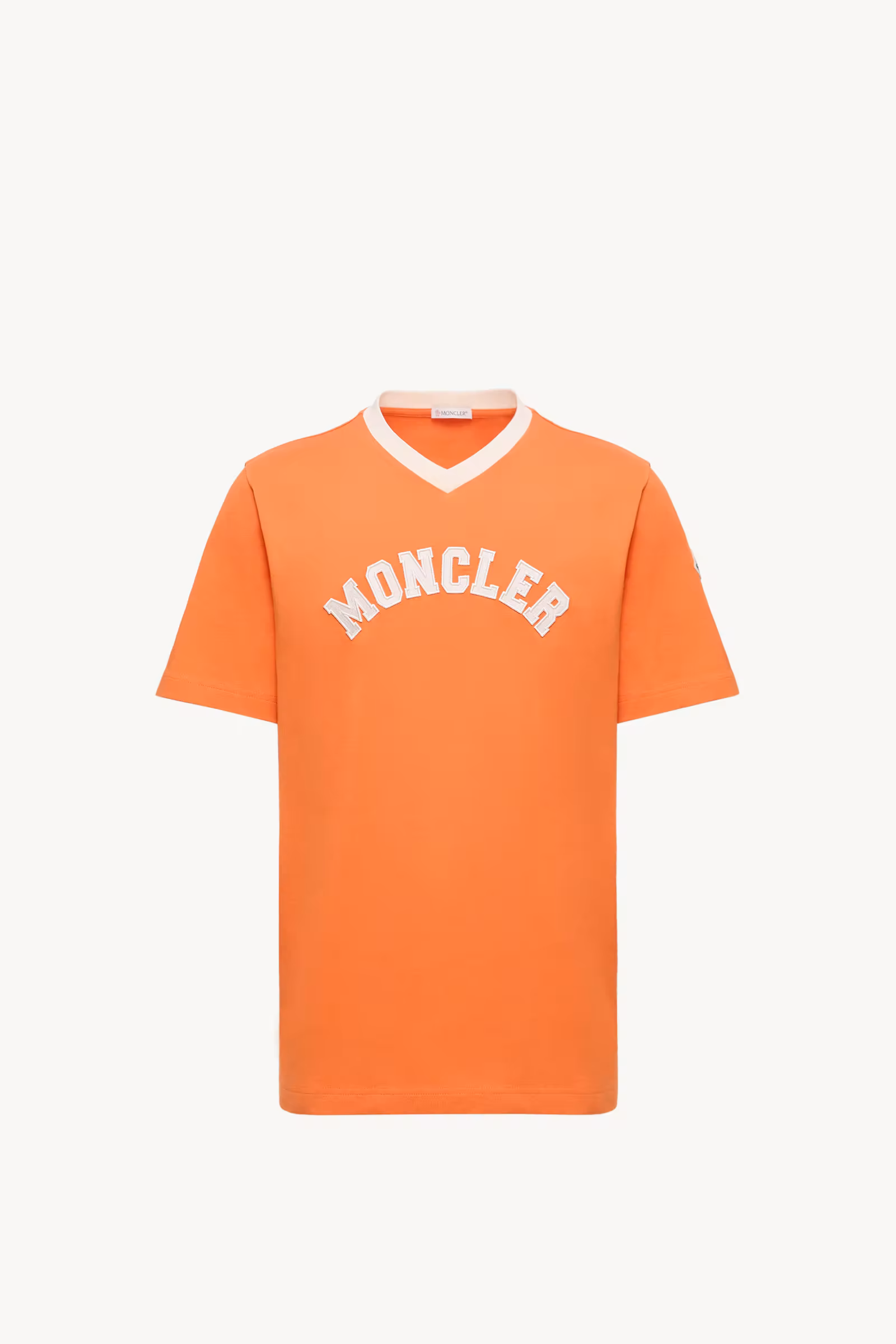 Embroidered Logo Cotton Piquet V-Neck T-Shirt