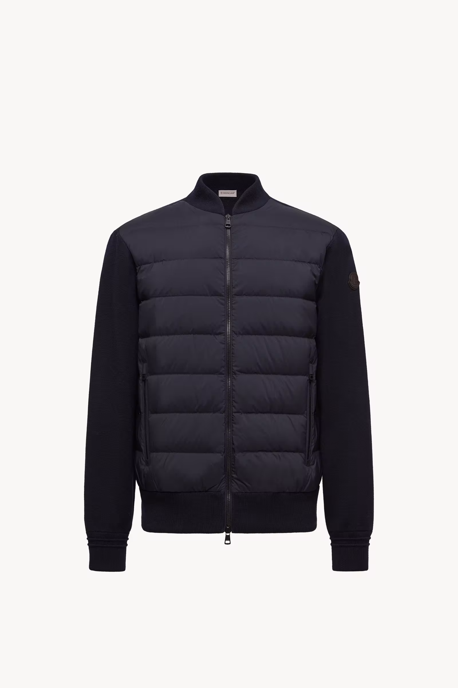 Padded Wool Zip-Up Cardigan