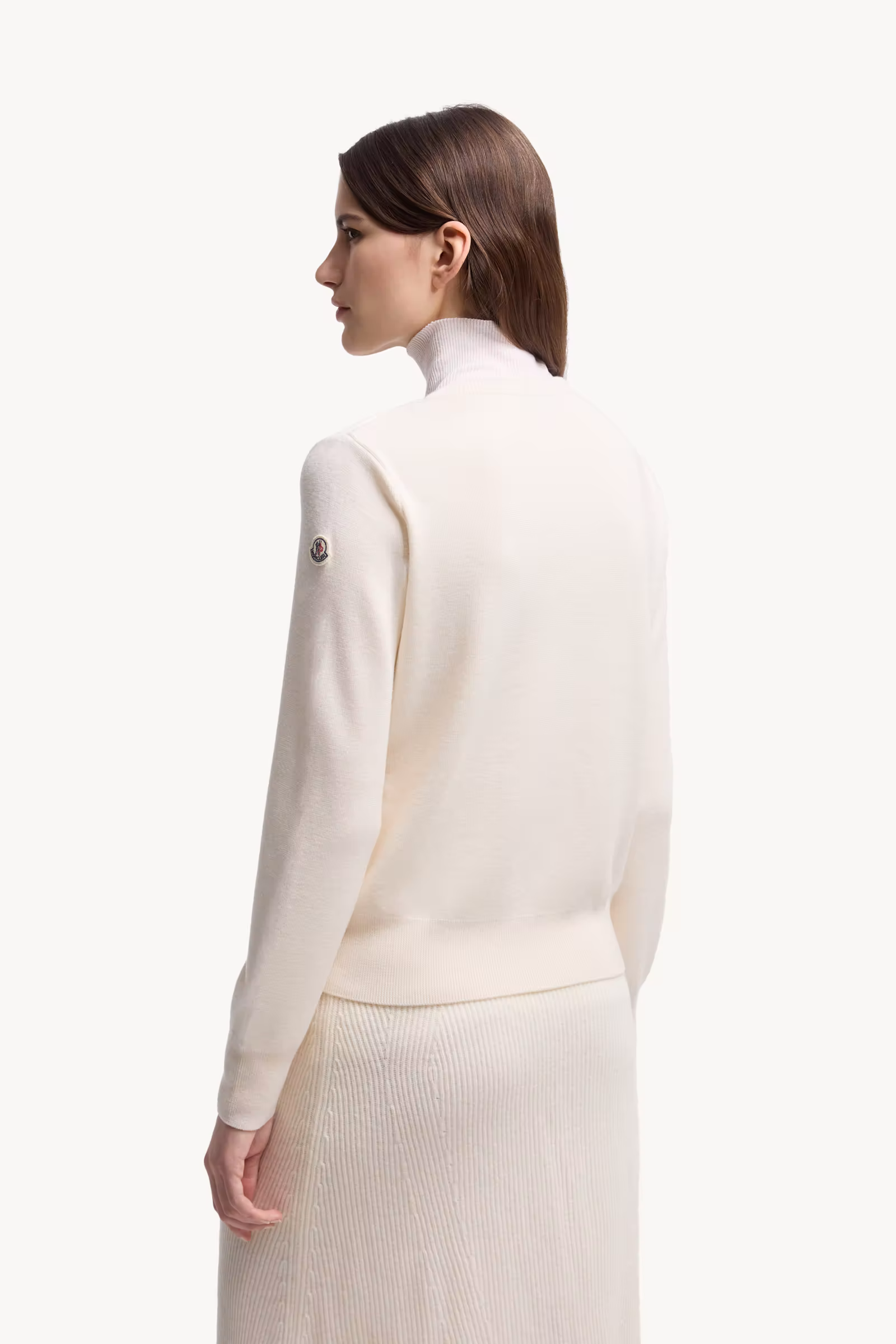 Padded Wool Zip-Up Cardigan