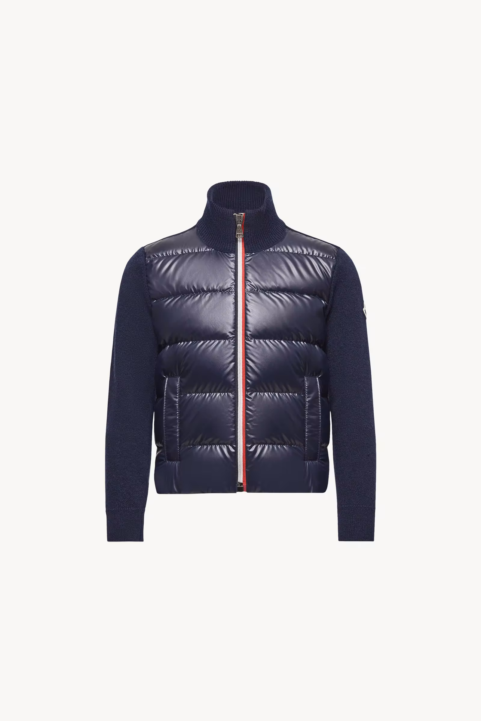 Padded Wool Zip-Up Cardigan