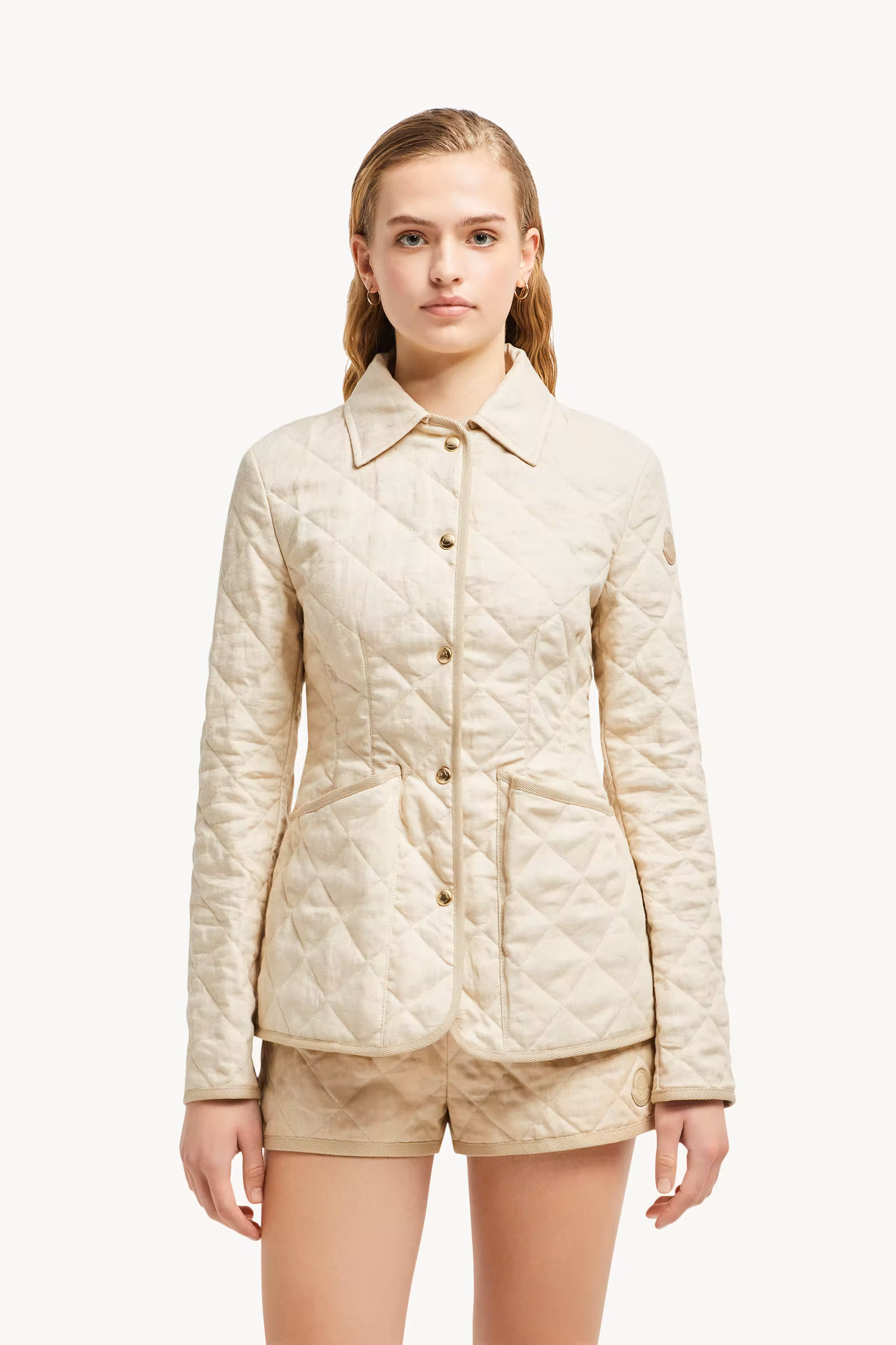 Uzes Diamond-Quilted Padded Linen Jacket