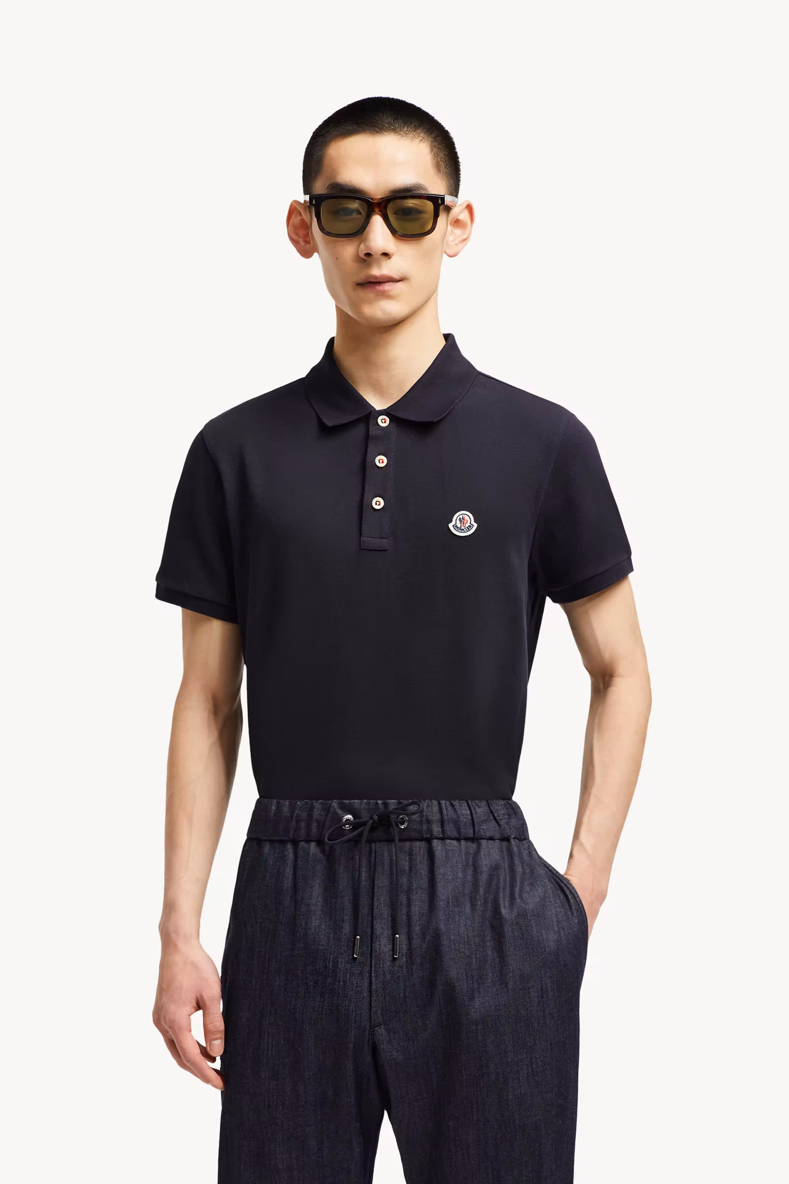 Logo Patch Cotton Polo Shirt