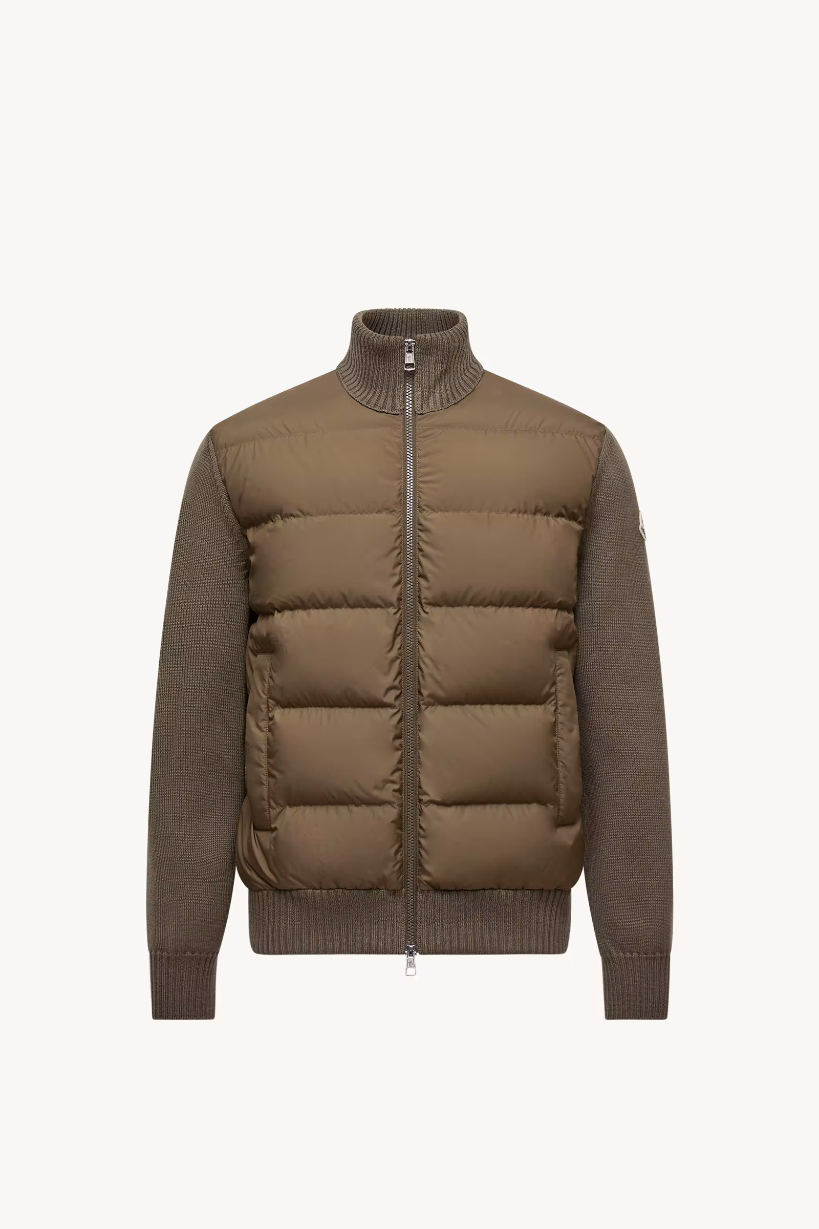 Padded Wool Zip-Up Cardigan