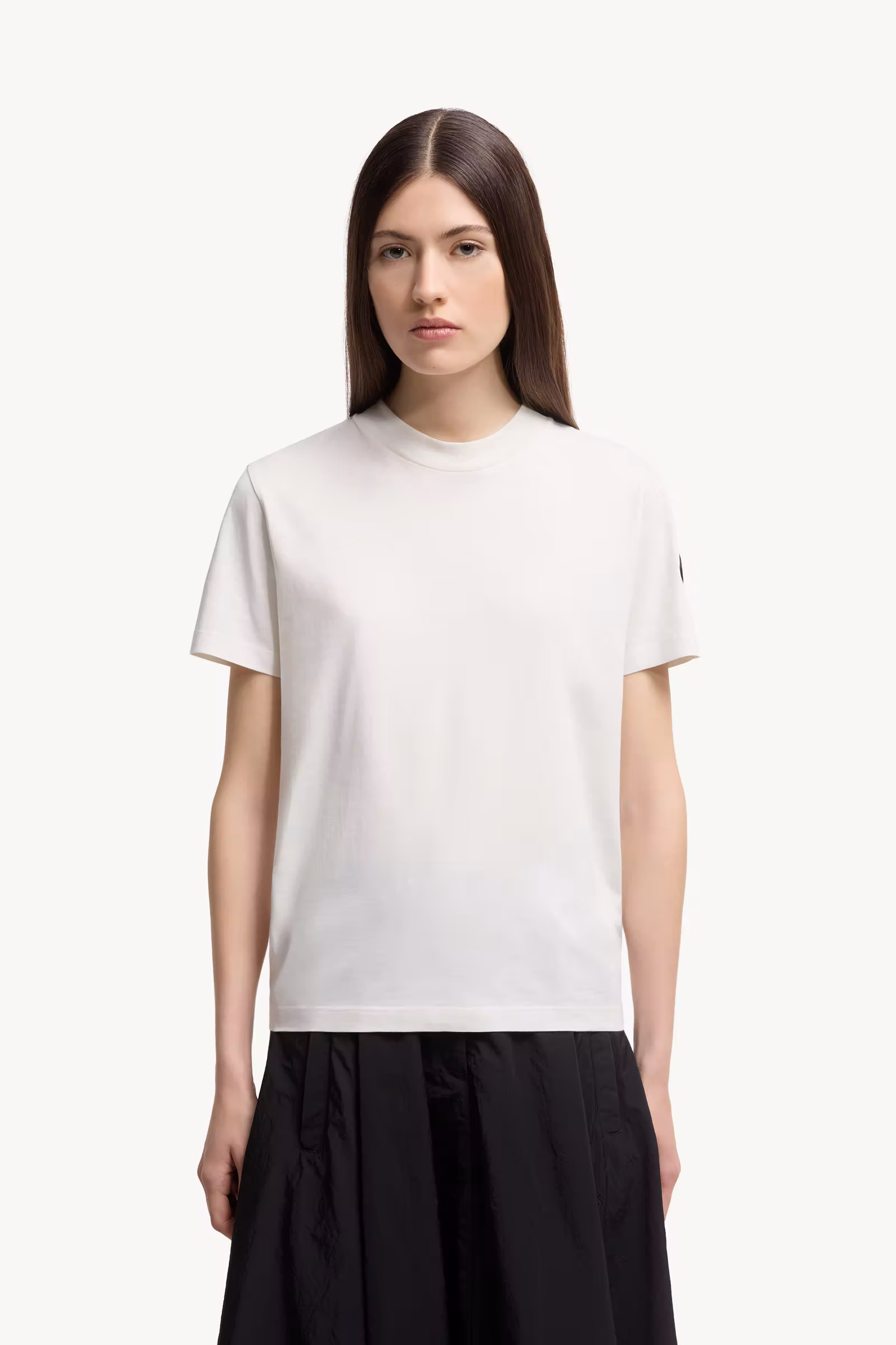 Pleated Back Cotton T-Shirt