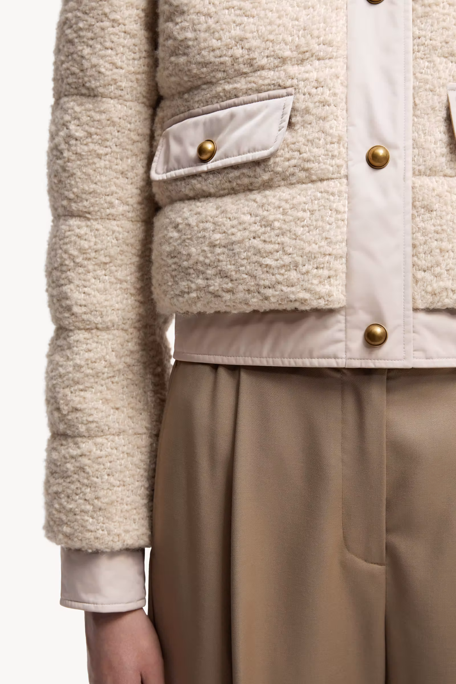 Blandy Wool Blend Bouclé Short Down Jacket