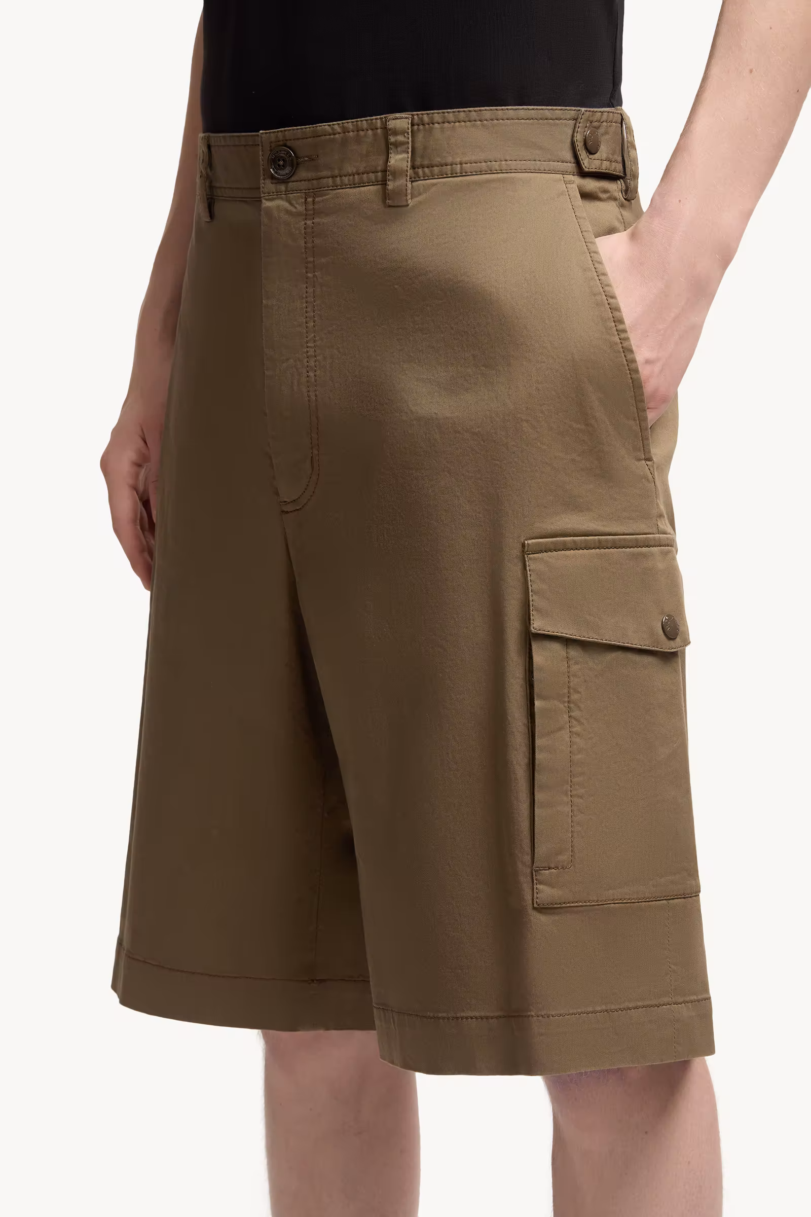 Cotton Gabardine Cargo Shorts