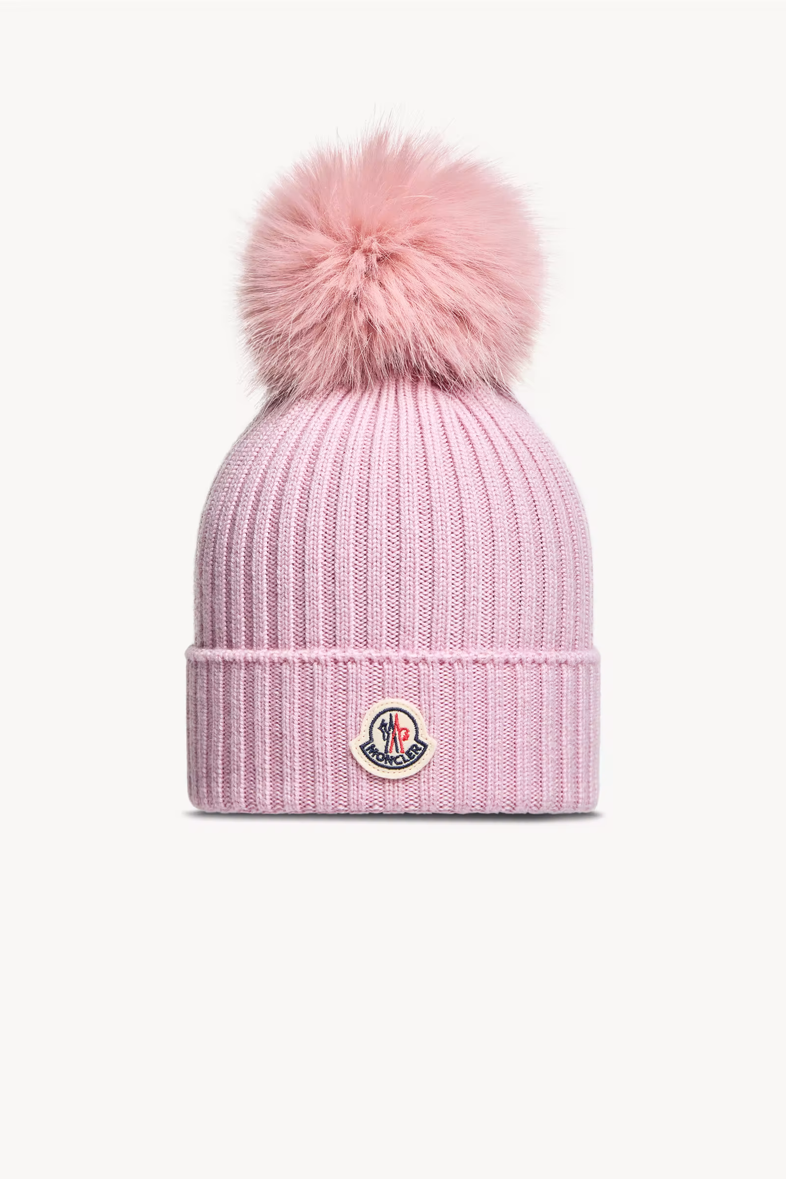 Wool Beanie with Faux Fur Pom Pom