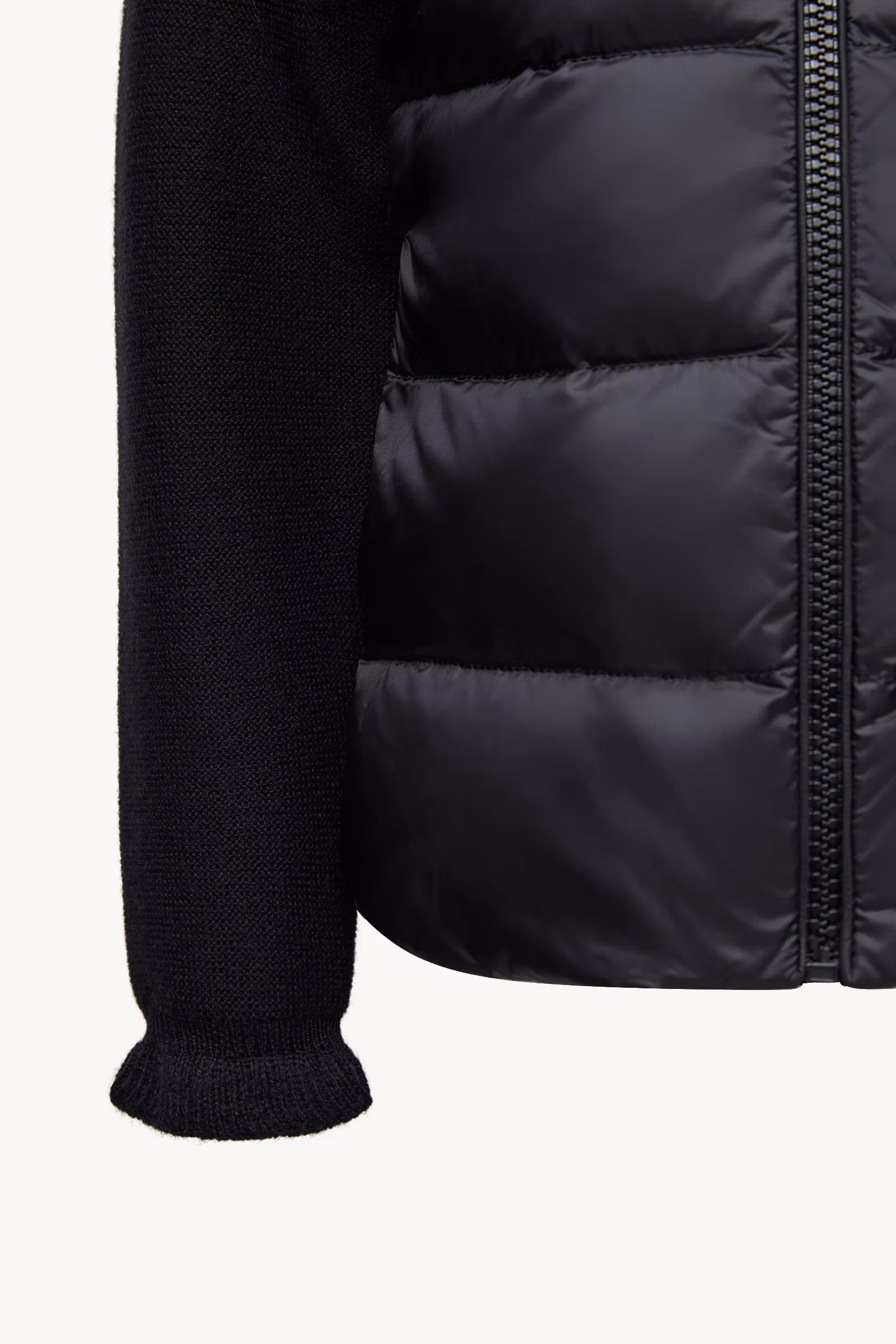 Padded Wool Zip-Up Cardigan