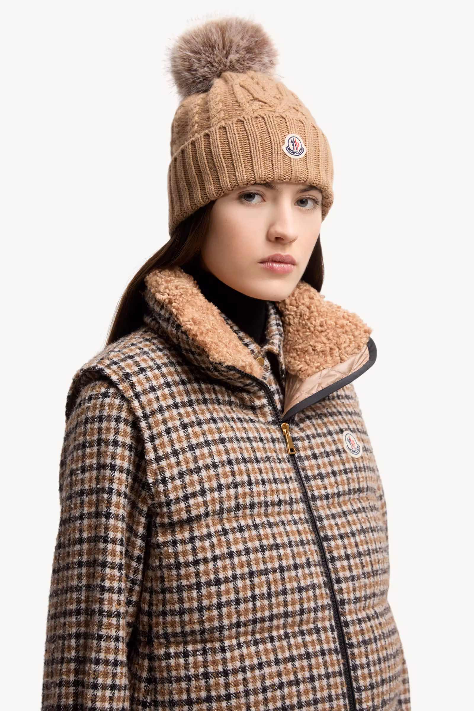 Cashmere Blend Beanie with Pom Pom