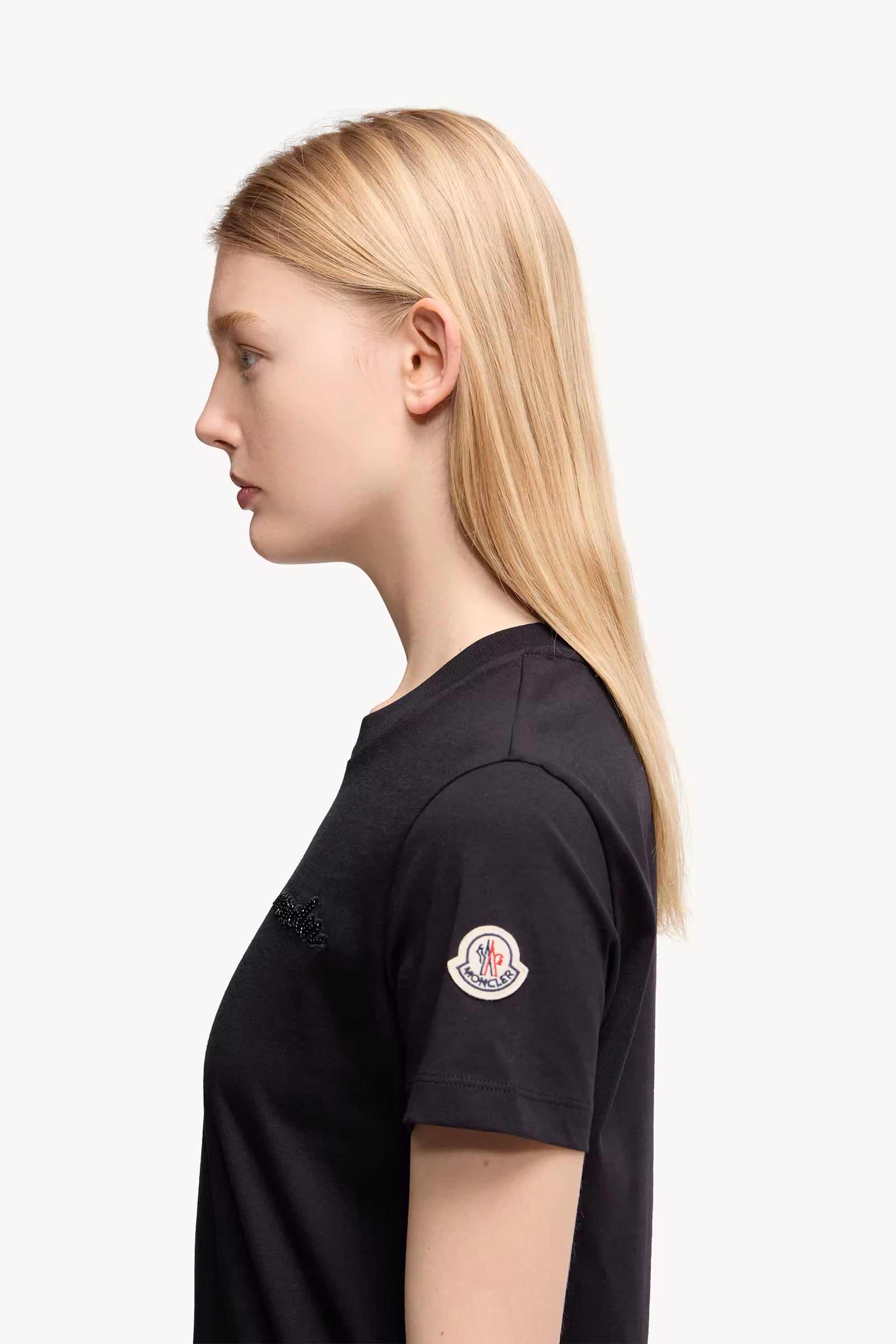 Beaded Logo Cotton T-Shirt