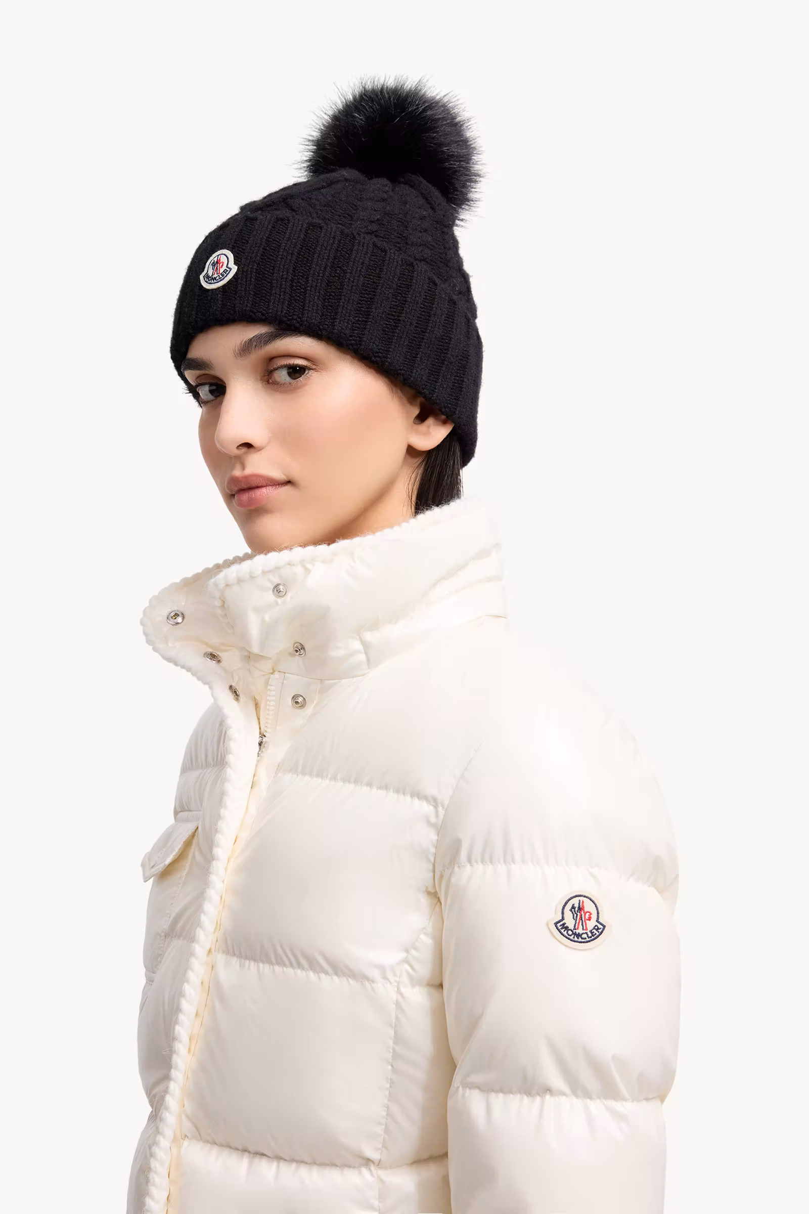 Cashmere Blend Beanie with Pom Pom