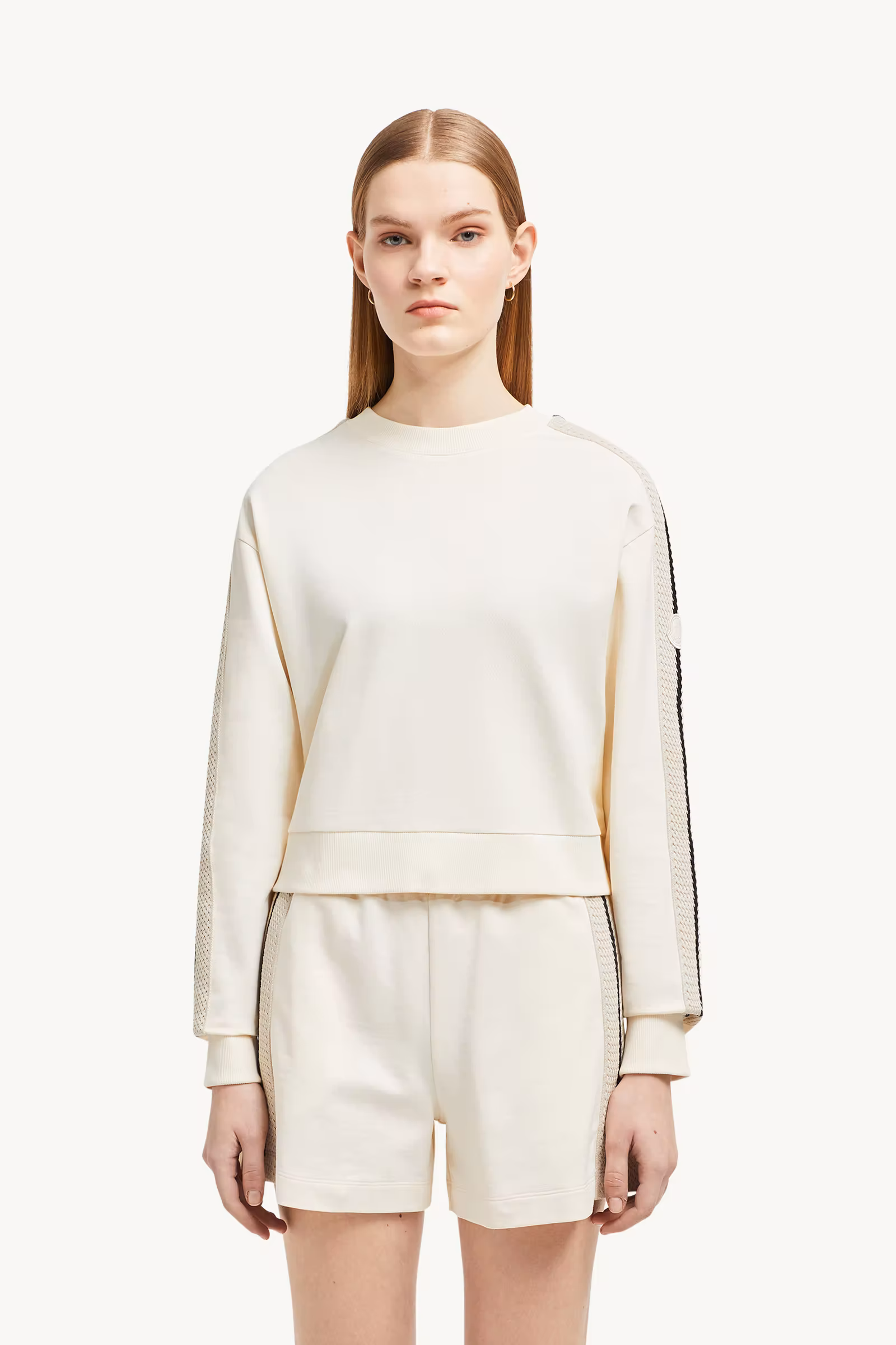 Crochet Accent Cotton Sweatshirt