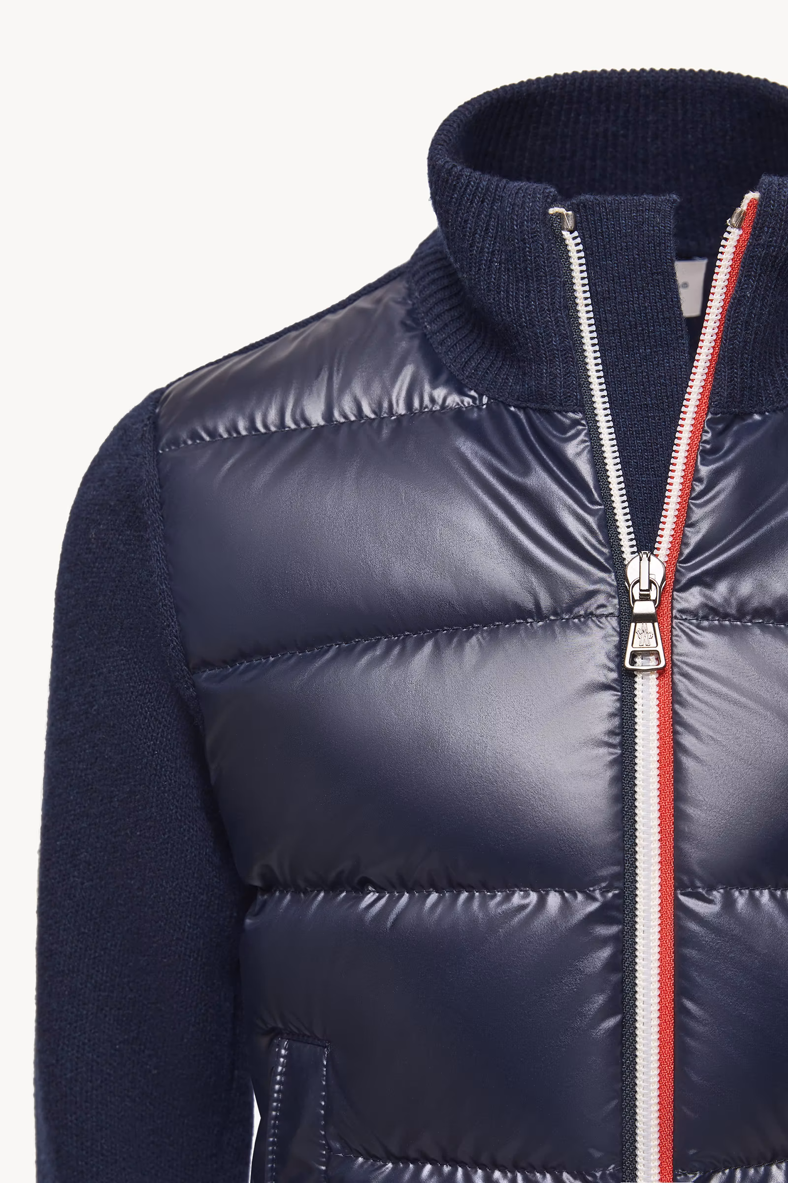 Padded Wool Zip-Up Cardigan