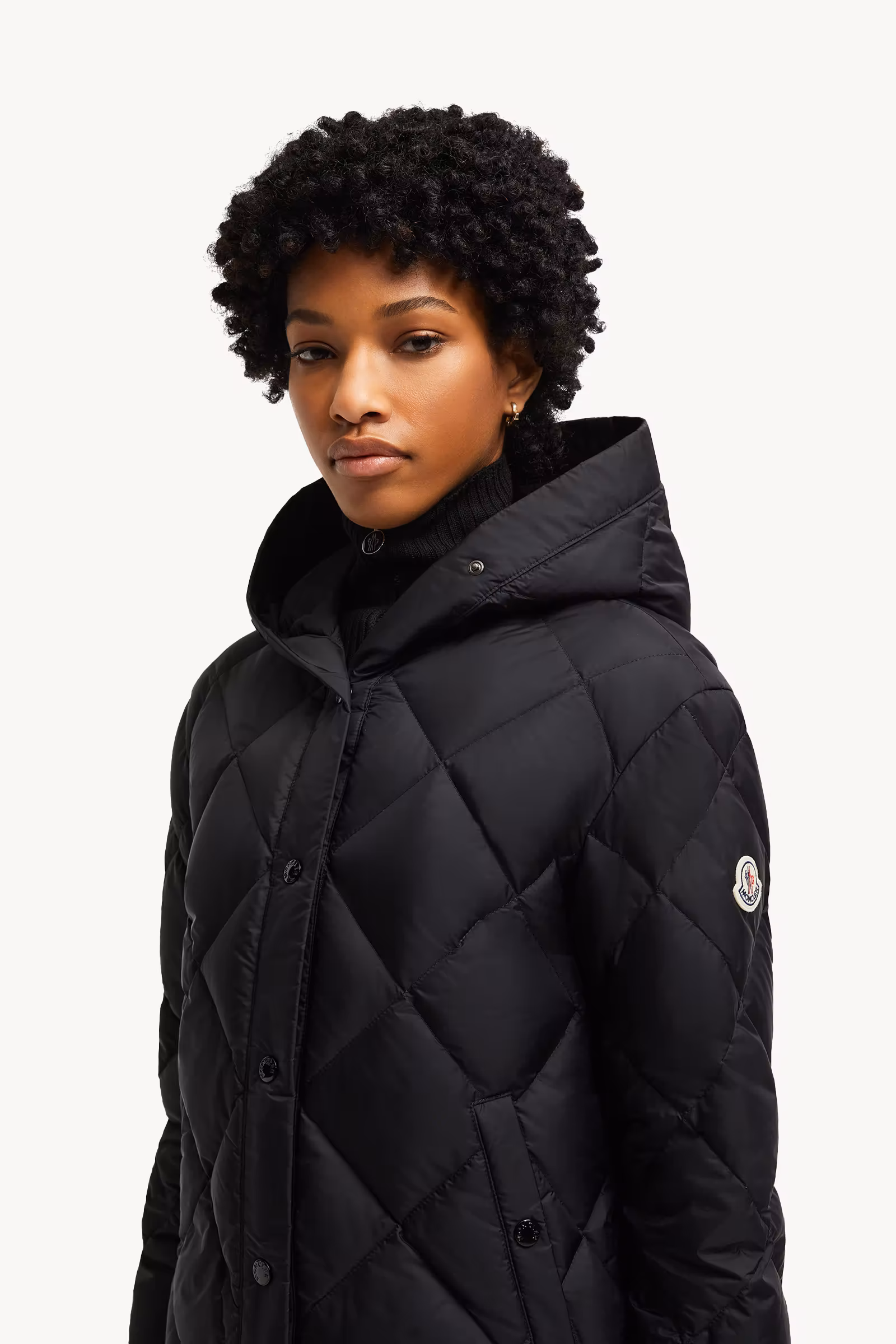 Arvouin Hooded Diamond-Quilted Short Down Jacket