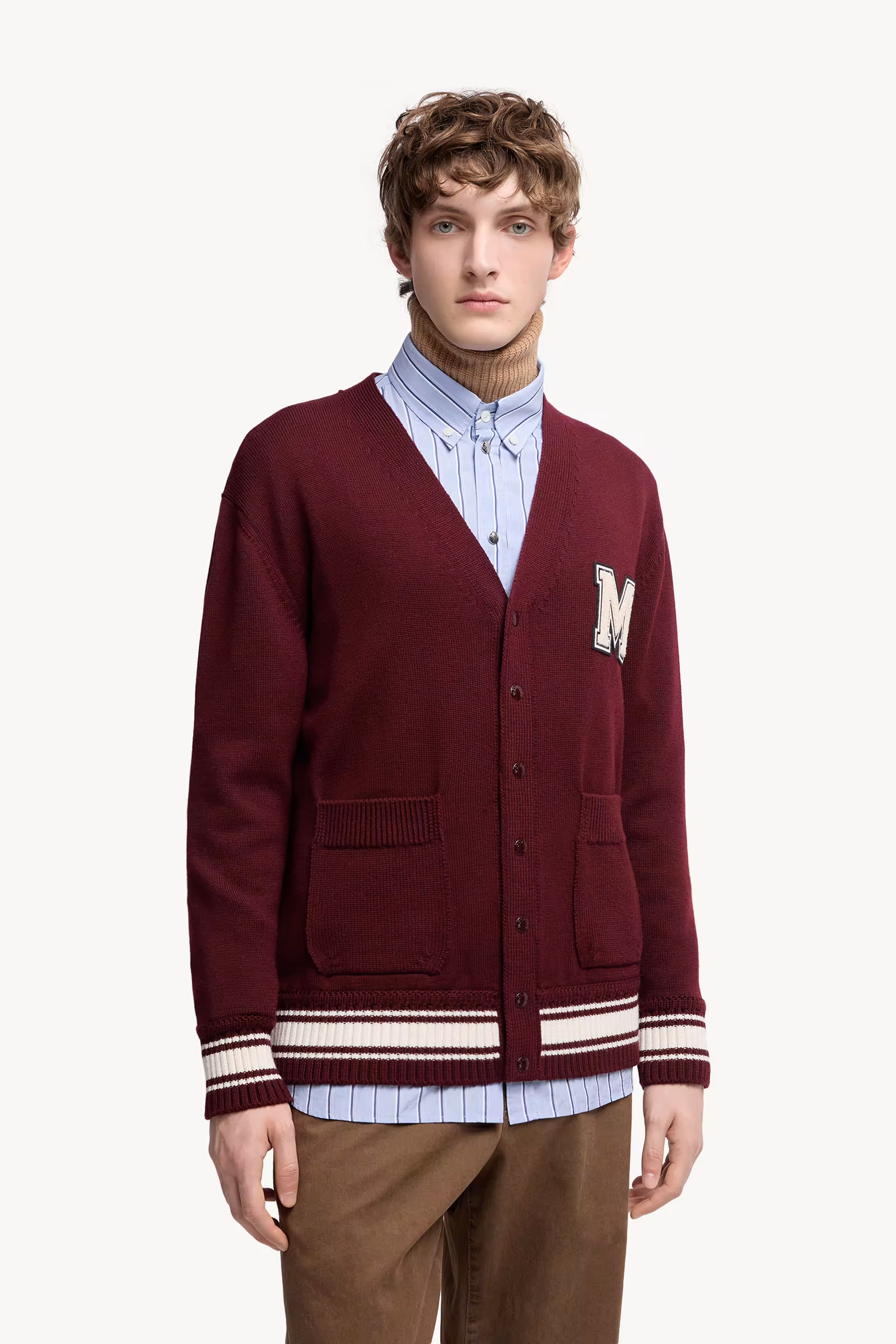 Embroidered Monogram Wool Cardigan