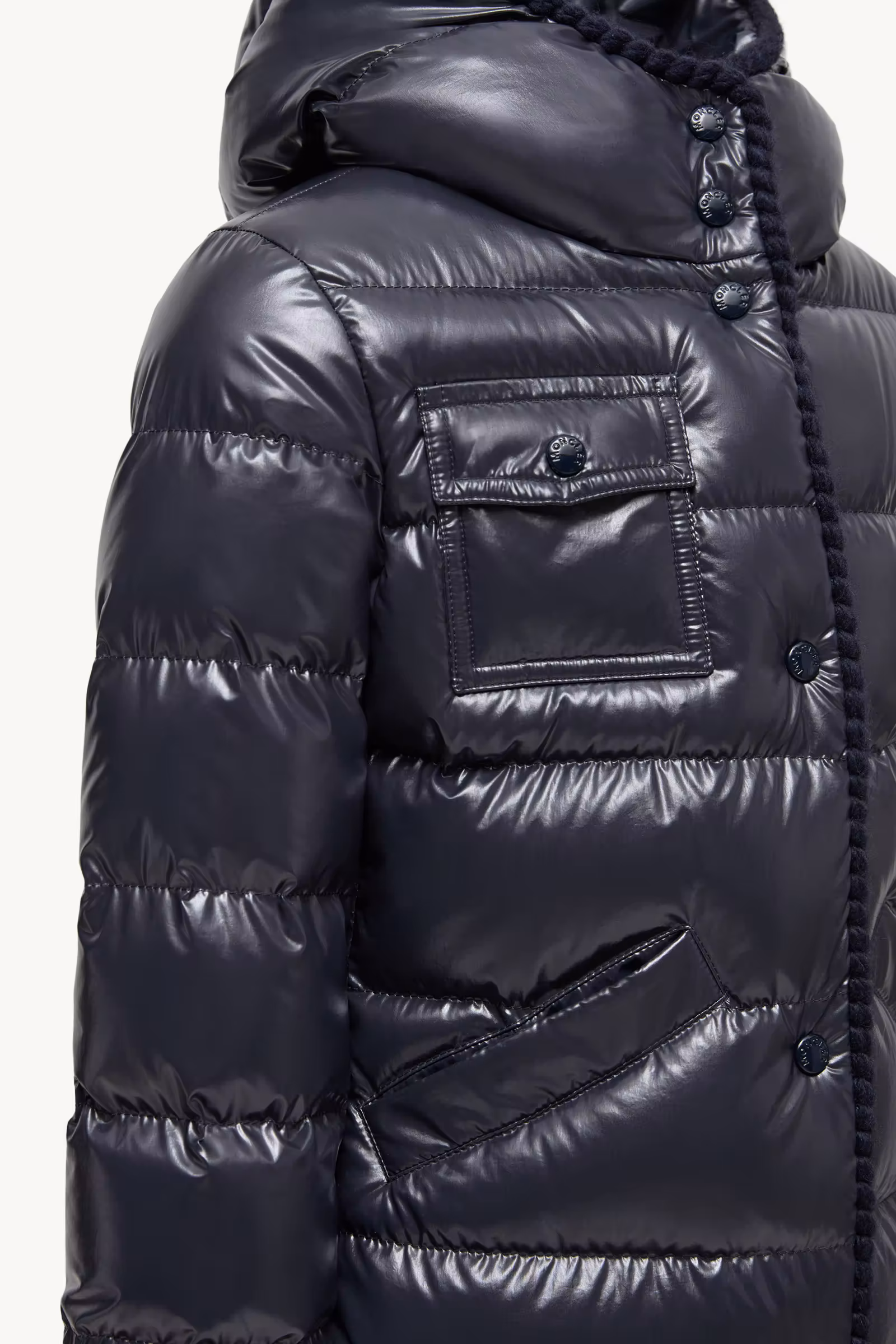 Glareins Braided Trim Hooded Down Jacket