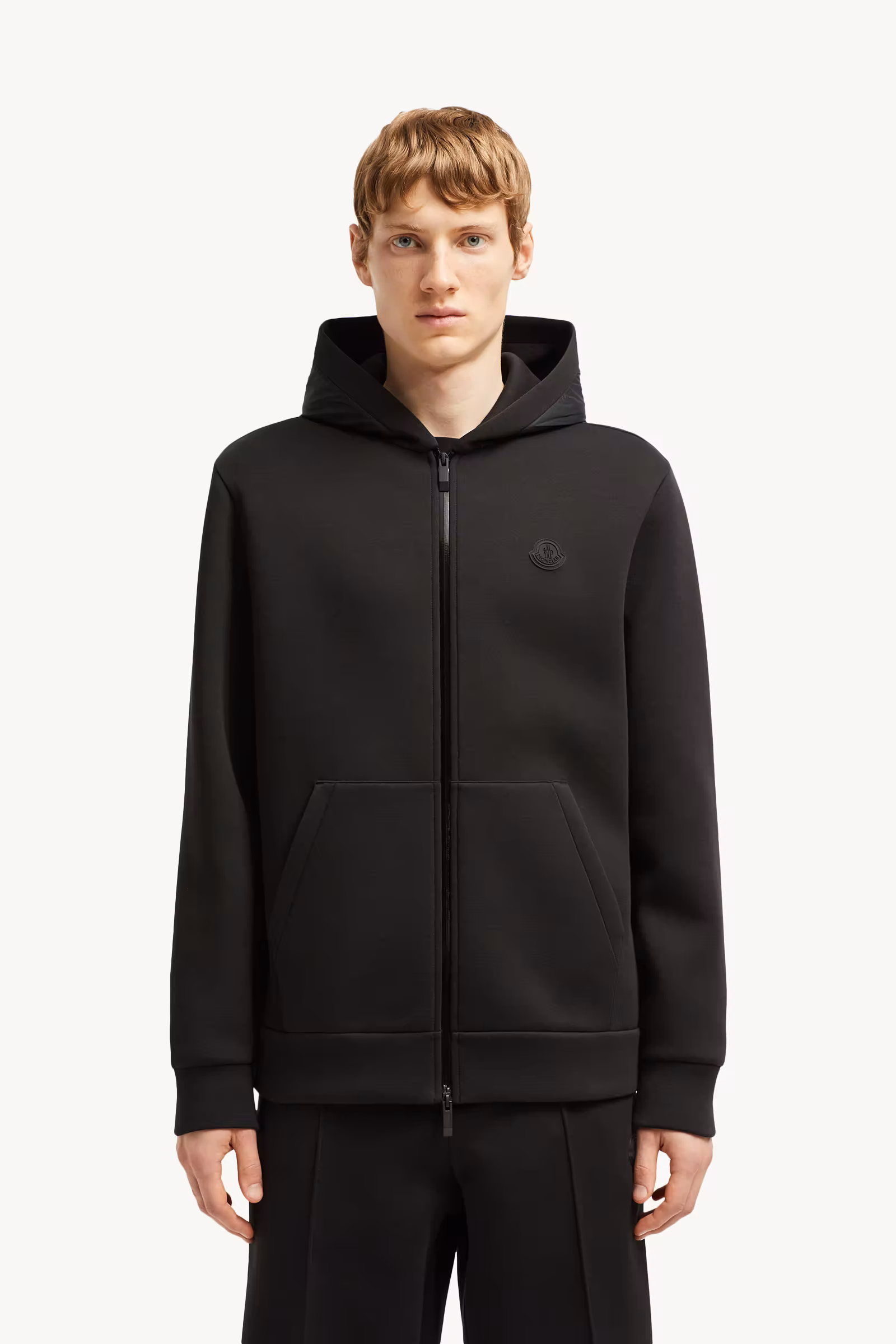 Cotton & Neoprene Zip-Up Hoodie