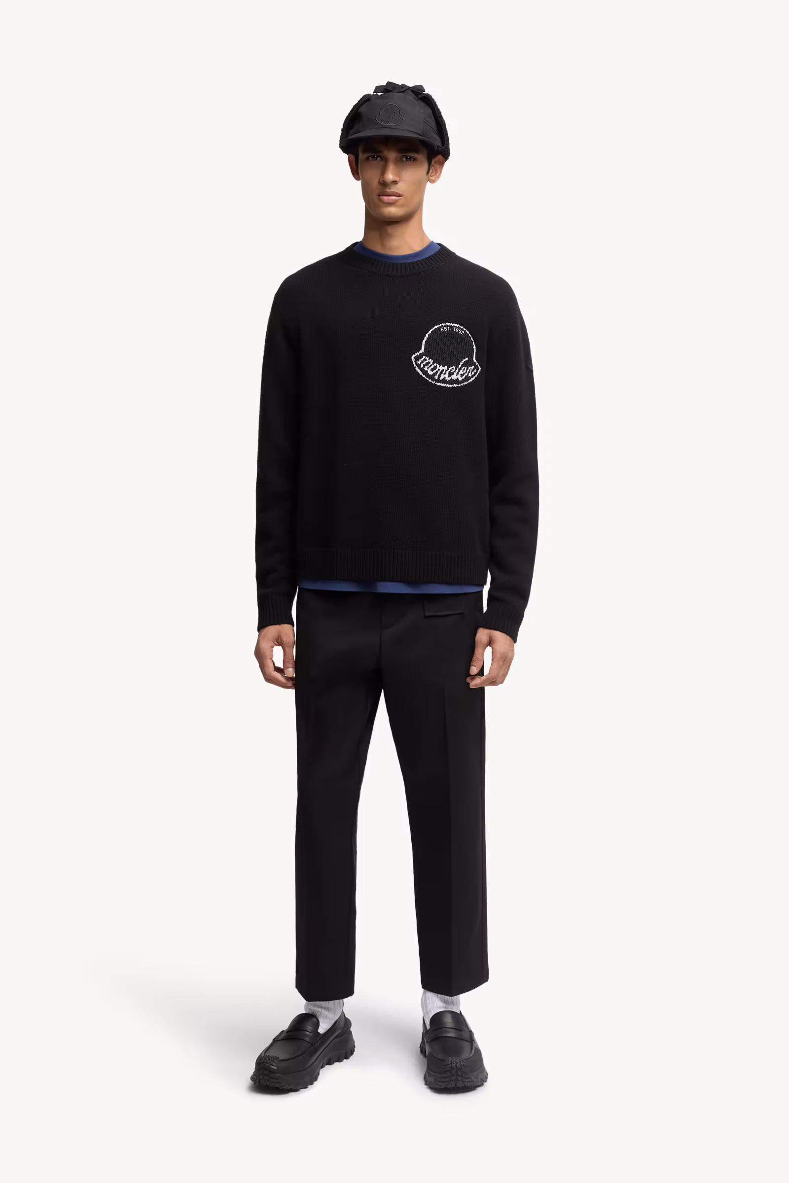 Embroidered Logo Wool Sweater