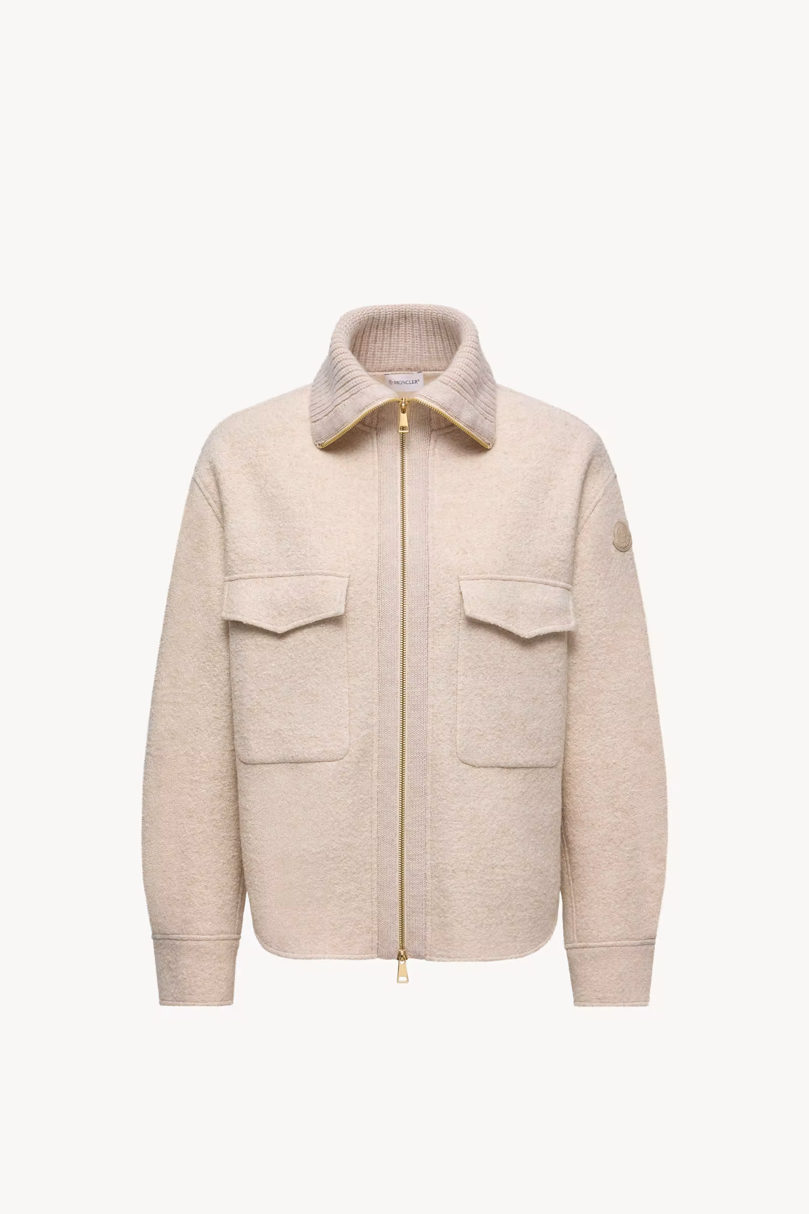 Bouclé Wool Blend Zip-Up Shirt