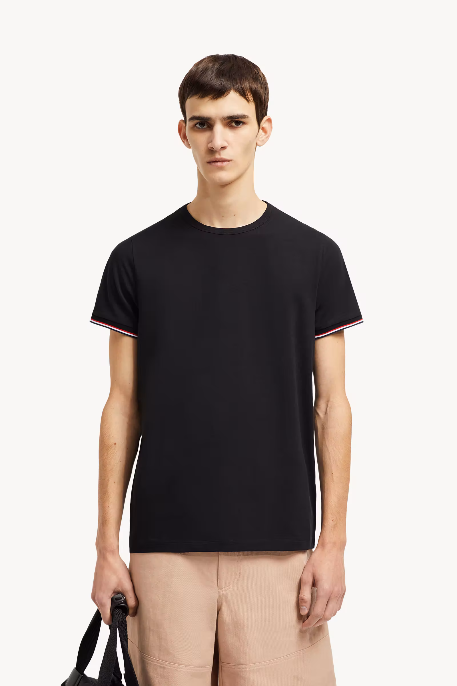 Tricolor-Trimmed Cotton T-Shirt