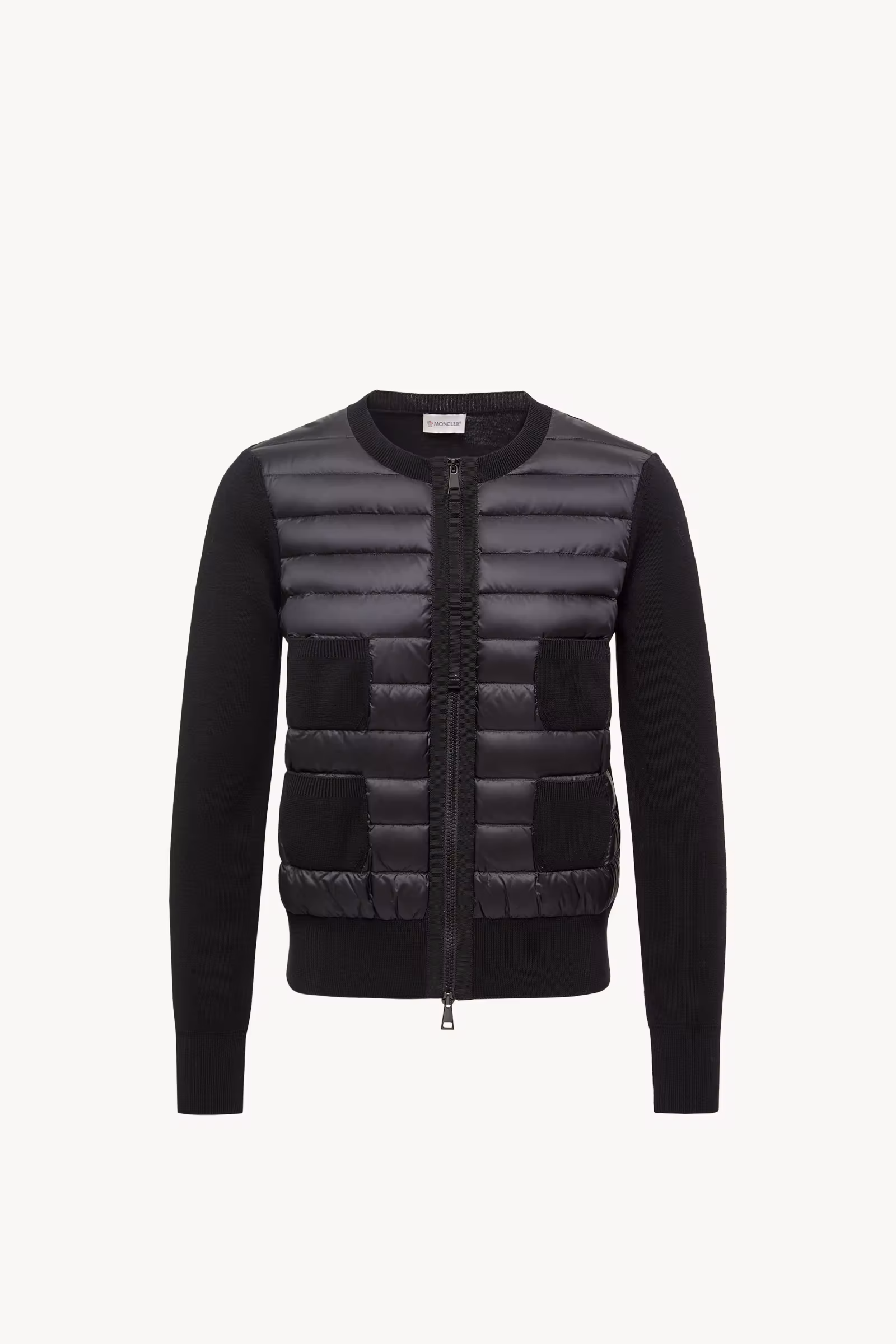 Padded Wool Zip-Up Cardigan