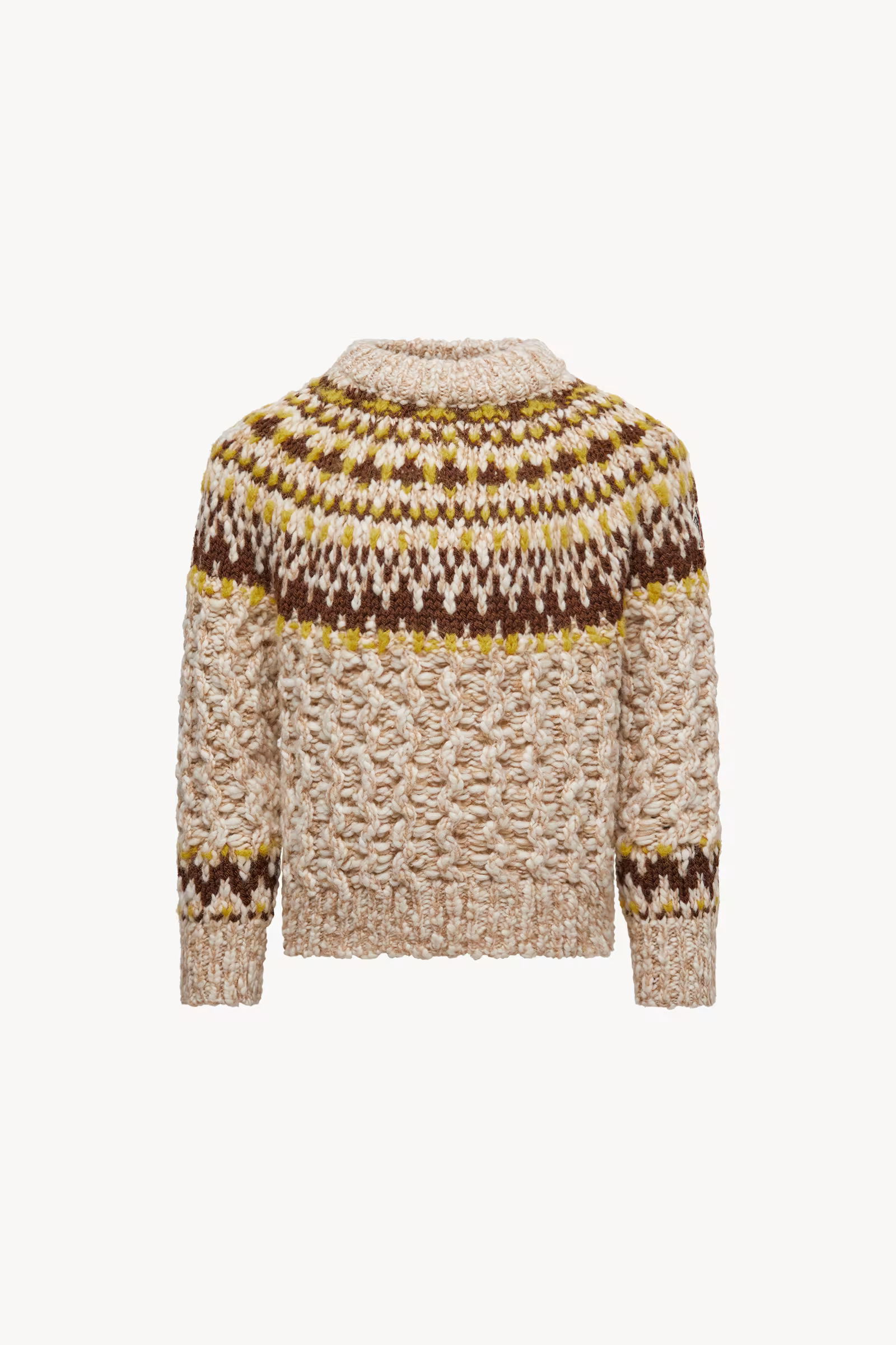 Wool Blend Jacquard Turtleneck Sweater