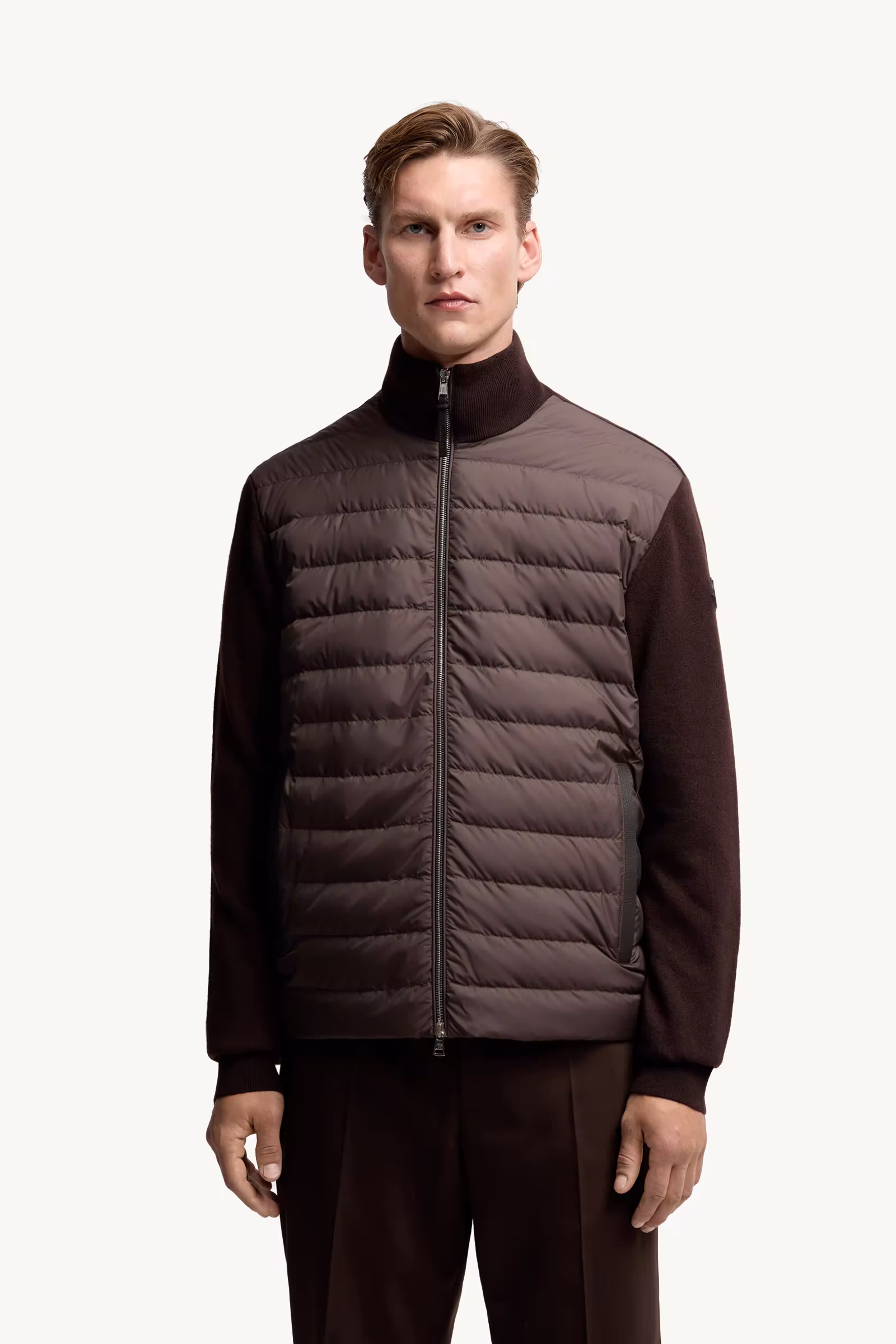 Padded Wool & Cashmere Zip-Up Cardigan