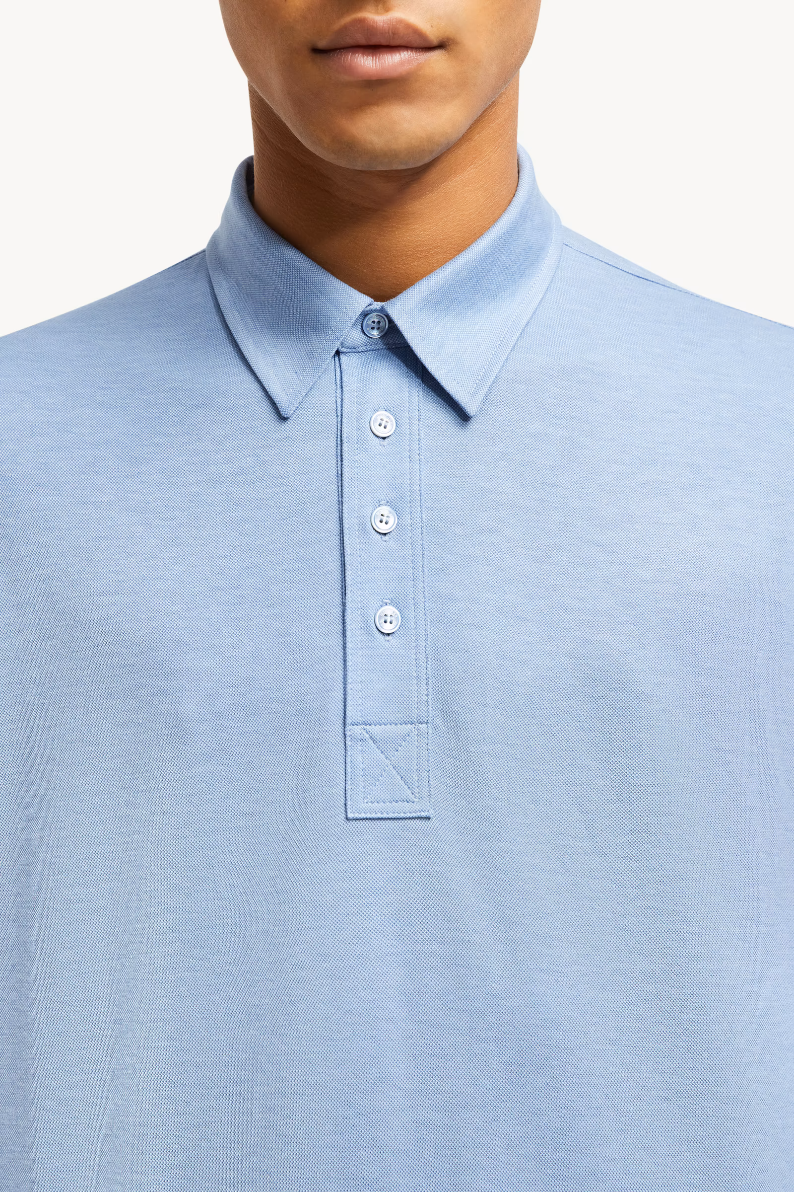 Double Leather Logo Cotton Polo Shirt