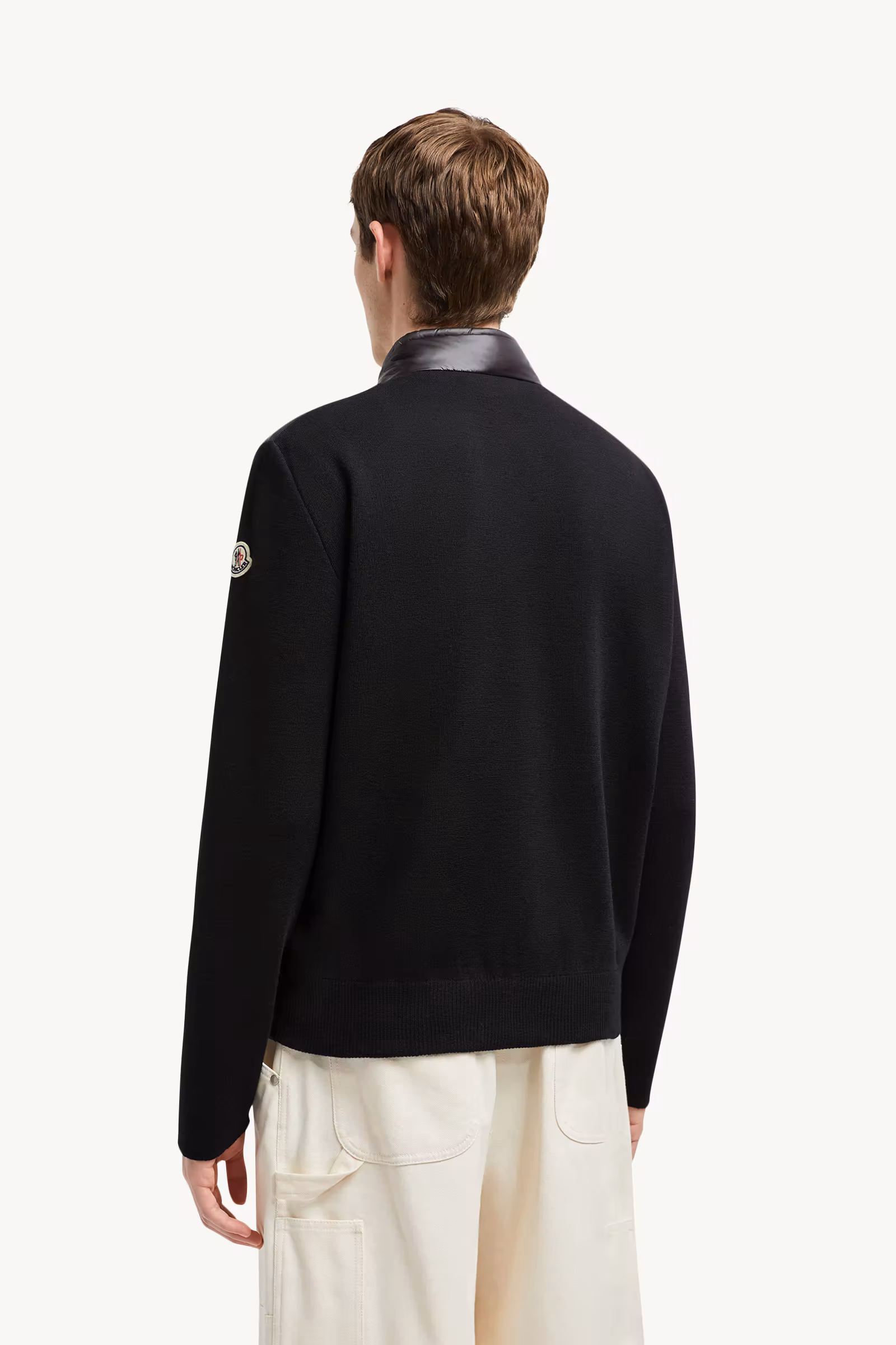Padded Wool Zip-Up Cardigan