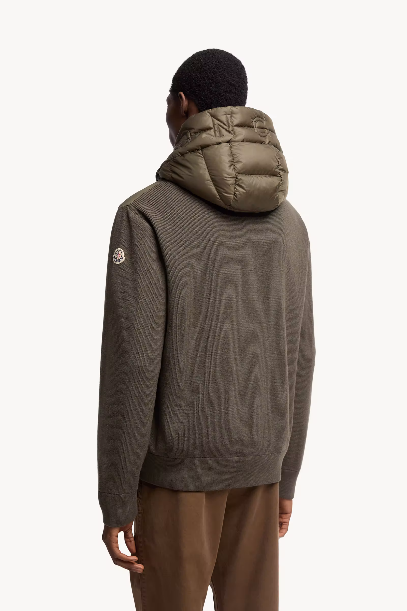 Padded Wool Zip-Up Hoodie