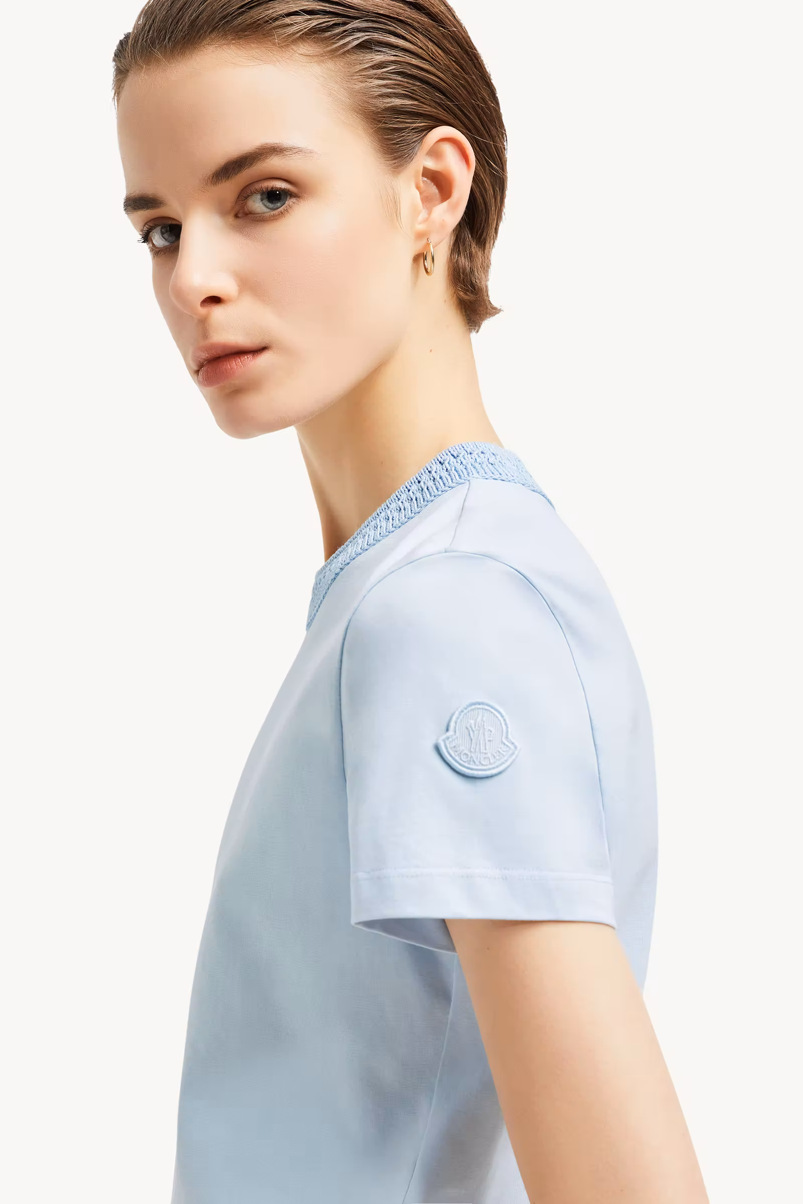 Crochet Accent Cotton T-Shirt