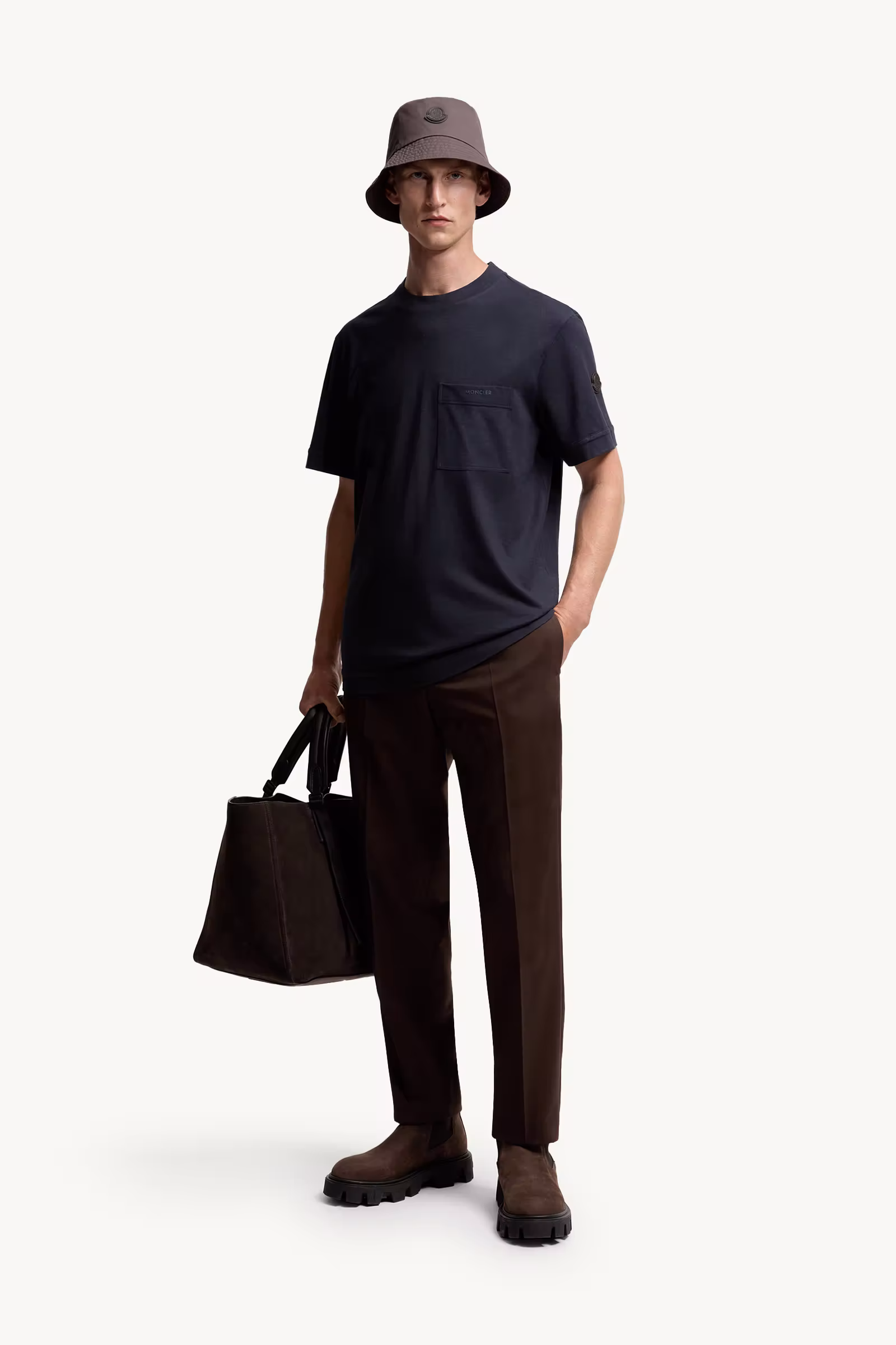 Logo Cotton & Silk T-Shirt with Pocket