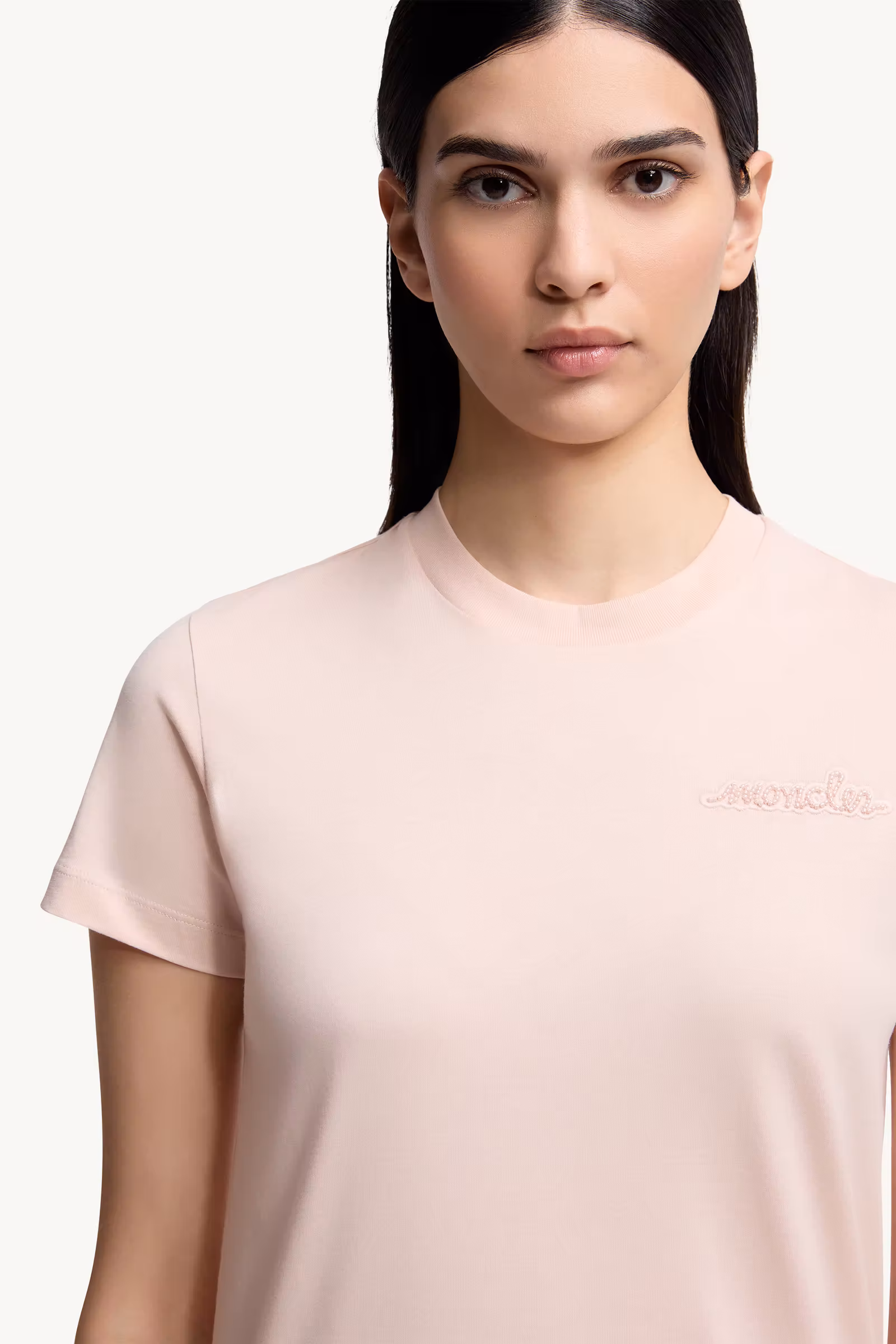 Beaded Logo Cotton T-Shirt