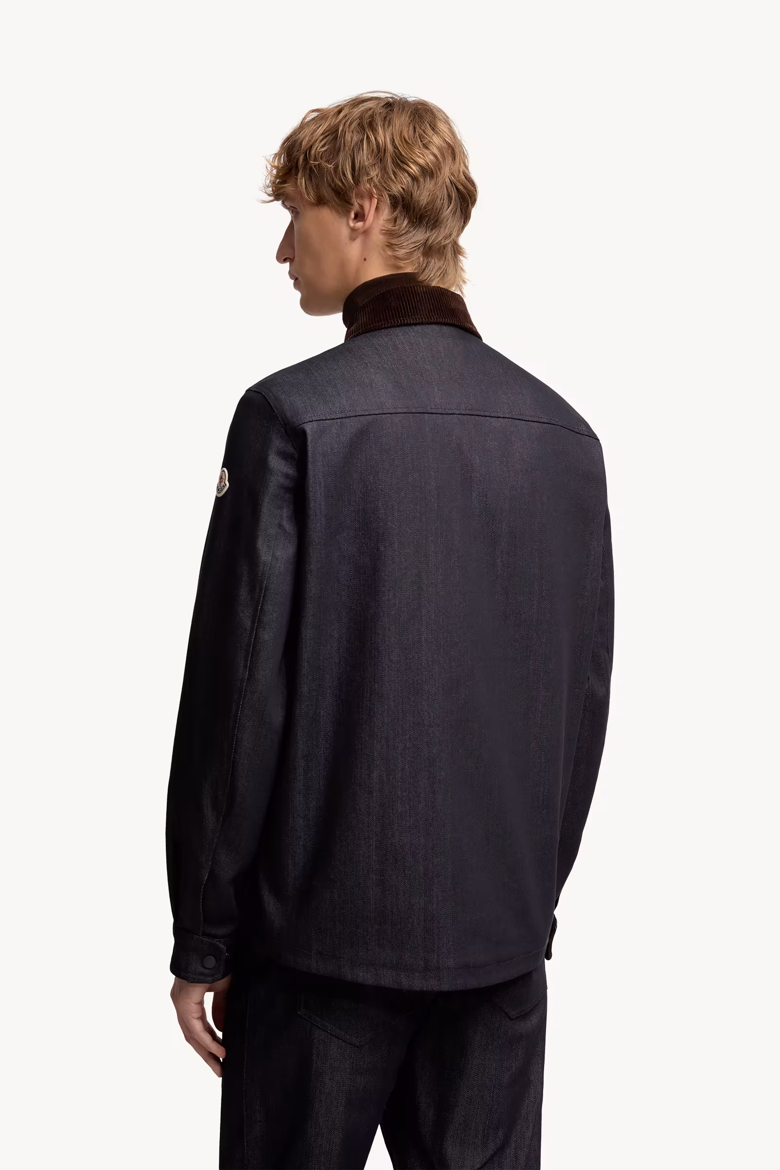 Denim Corduroy-Trimmed Shirt Jacket