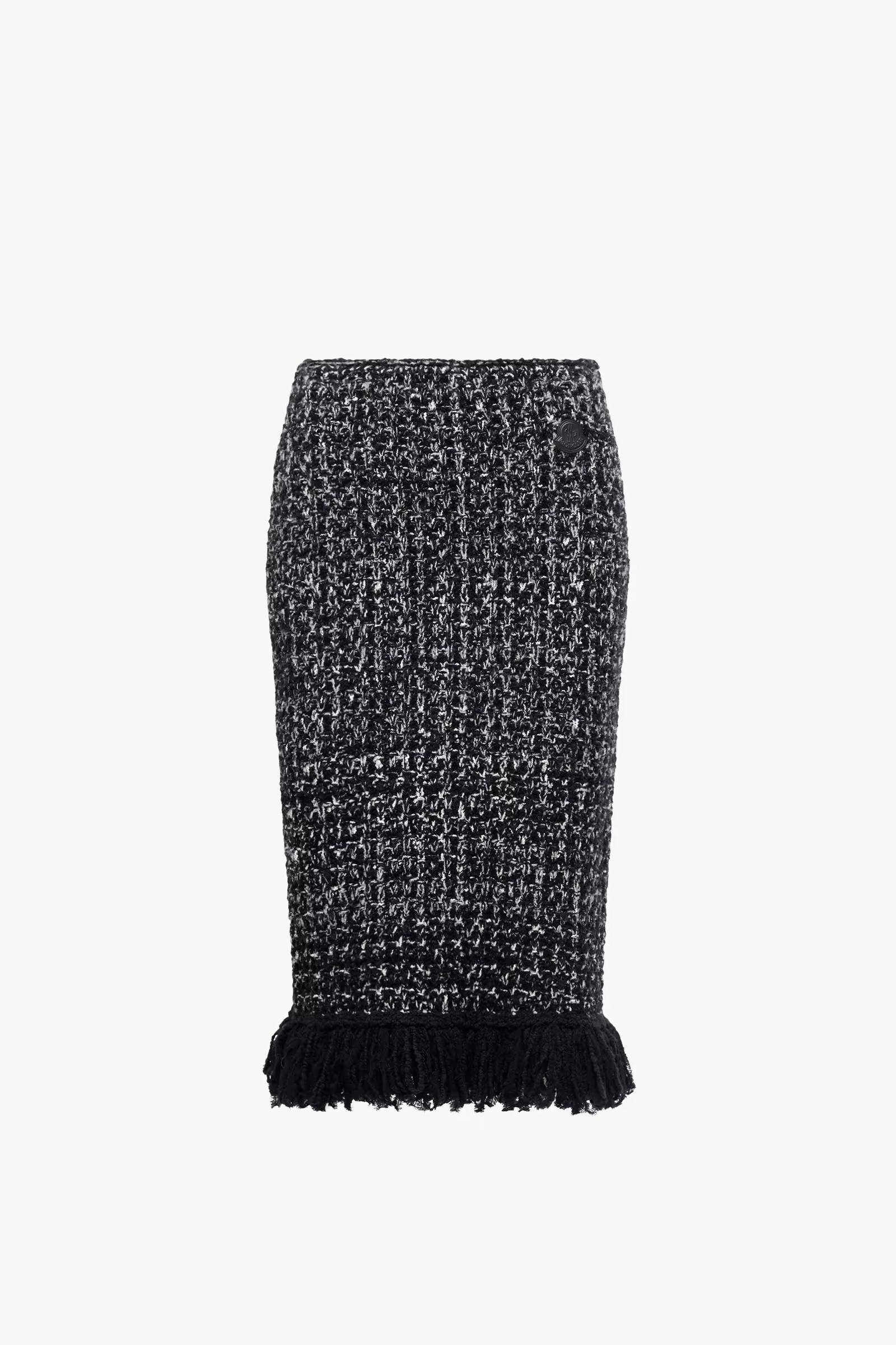 Fringe-Trim Wool Blend Skirt