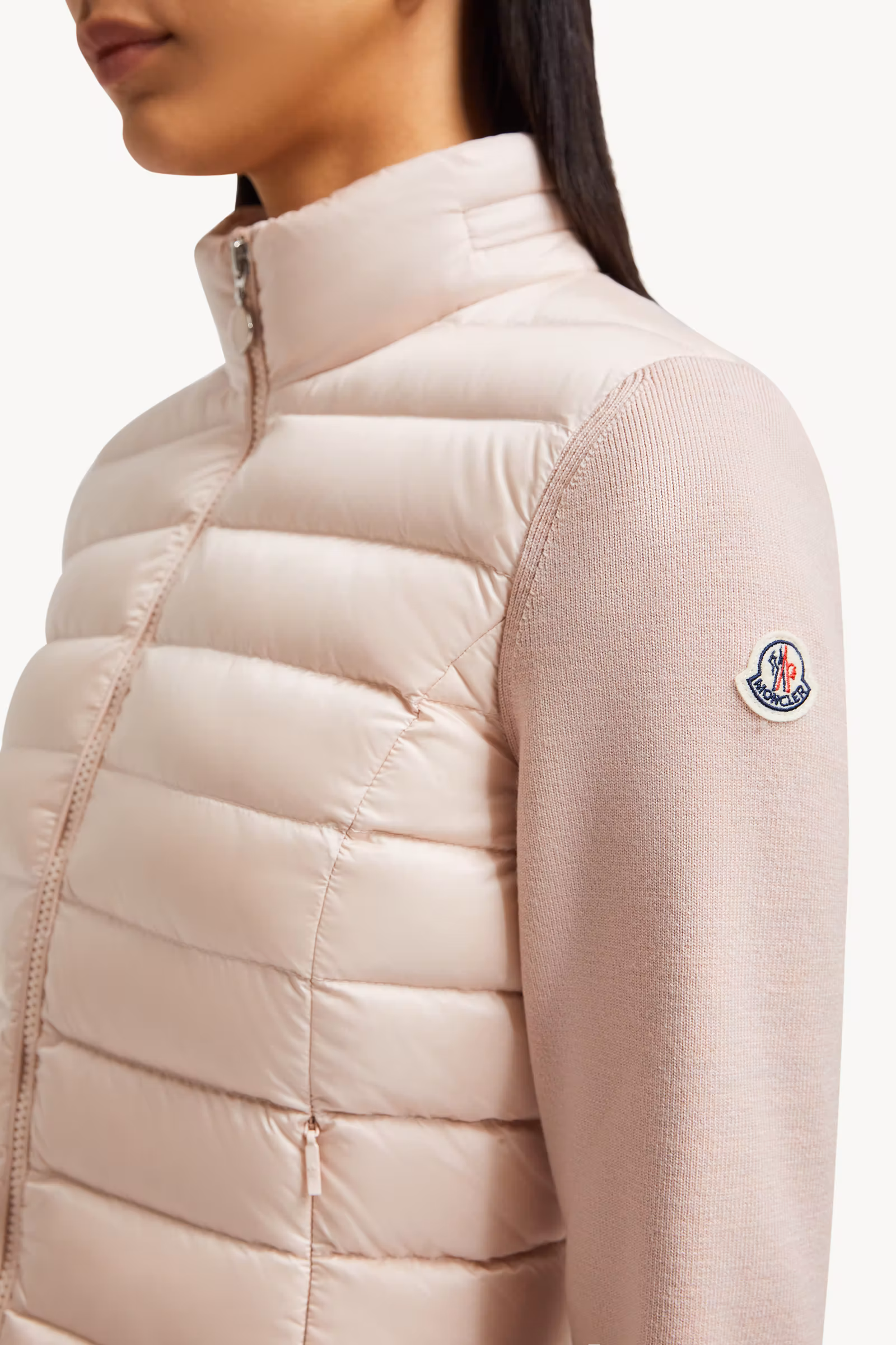 Padded Wool Zip-Up Cardigan