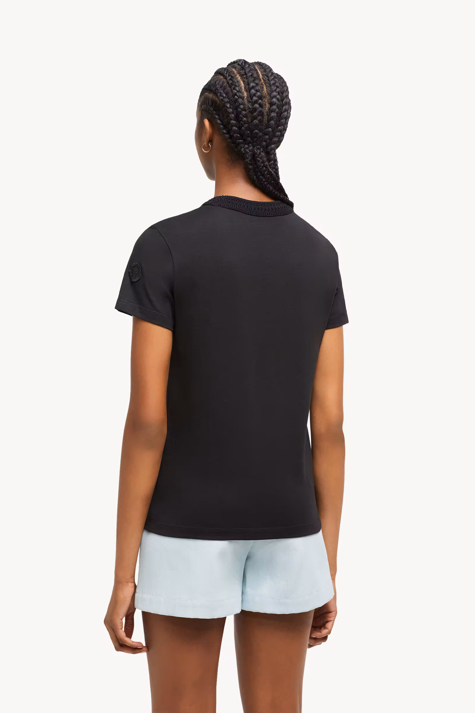 Crochet Accent Cotton T-Shirt