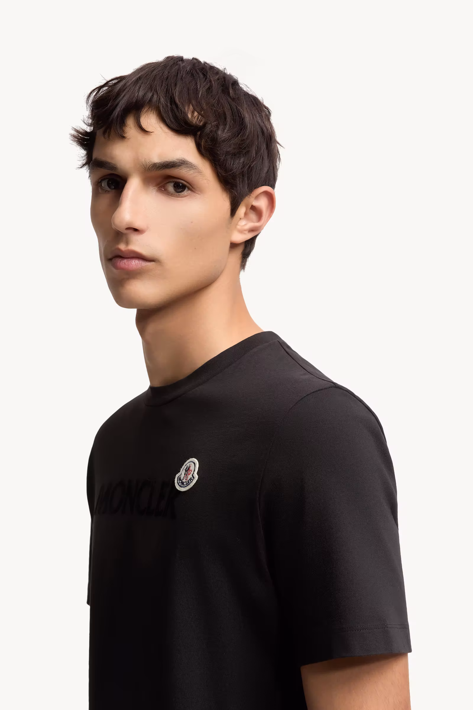 Flocked Logo Cotton T-Shirt