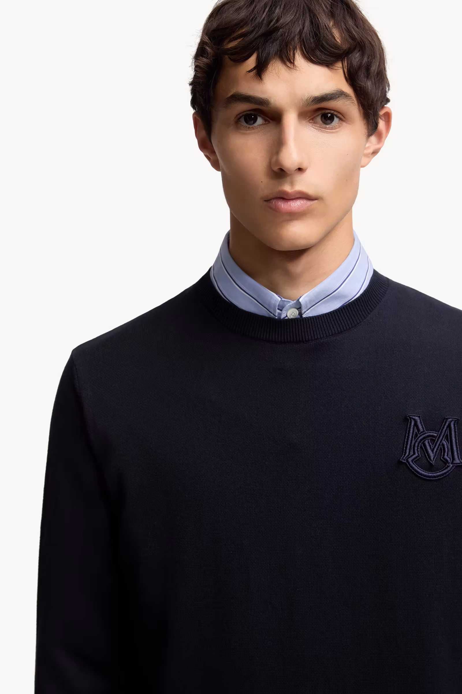 Embroidered Monogram Cotton Sweater