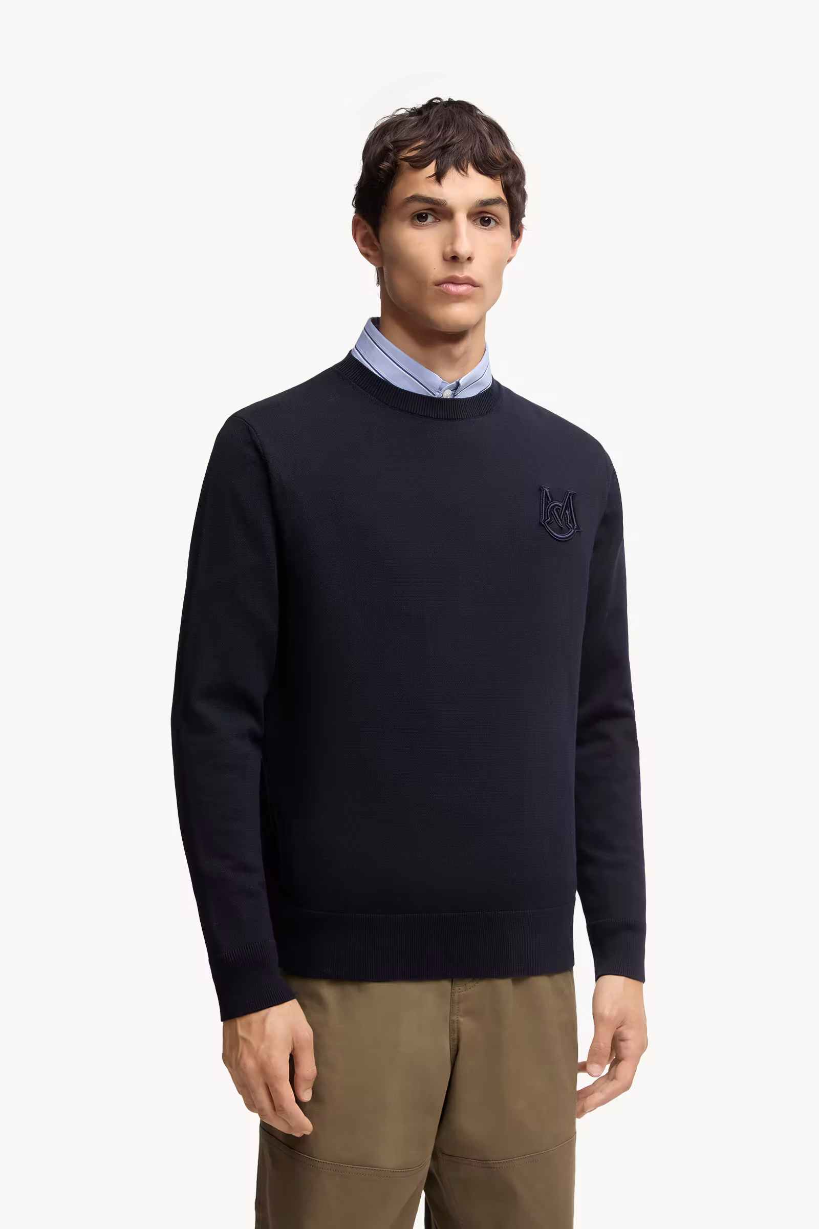 Embroidered Monogram Cotton Sweater