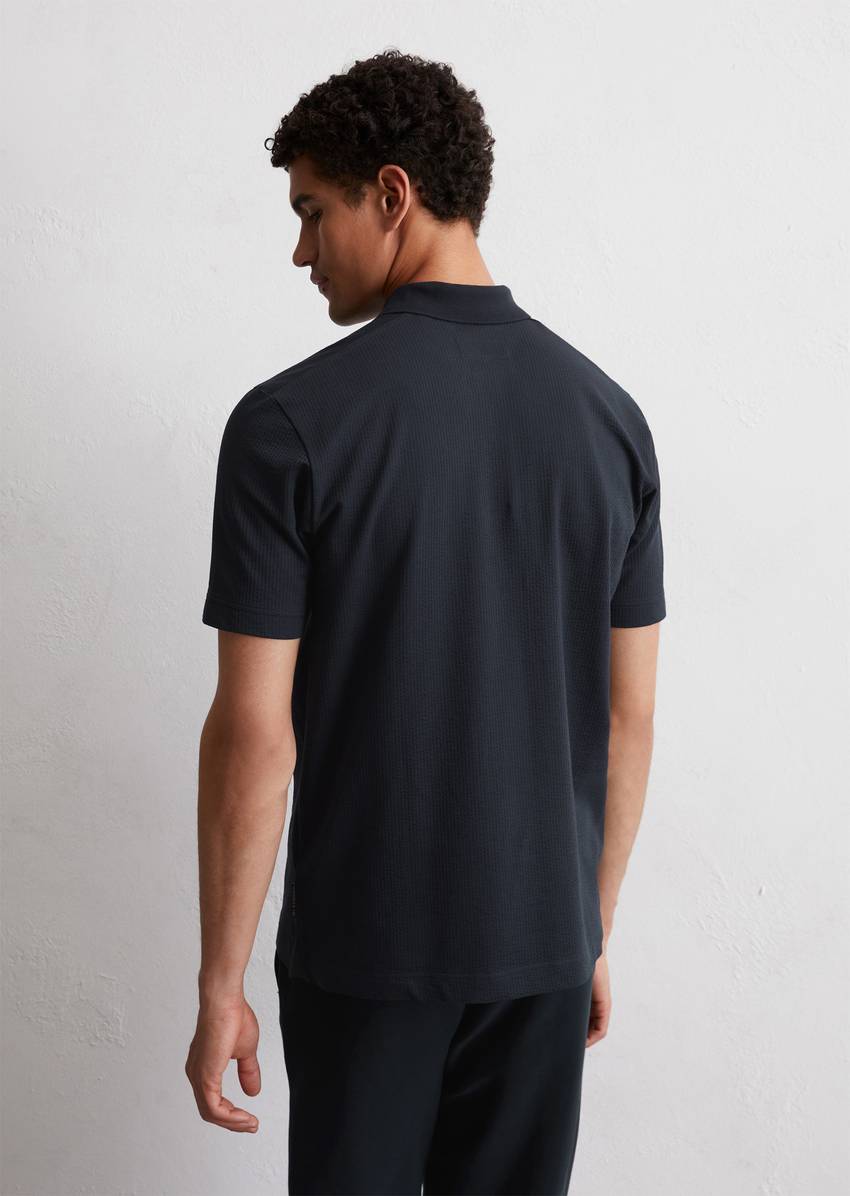 DfC polo shirt seersucker regular made from an organic cotton blend