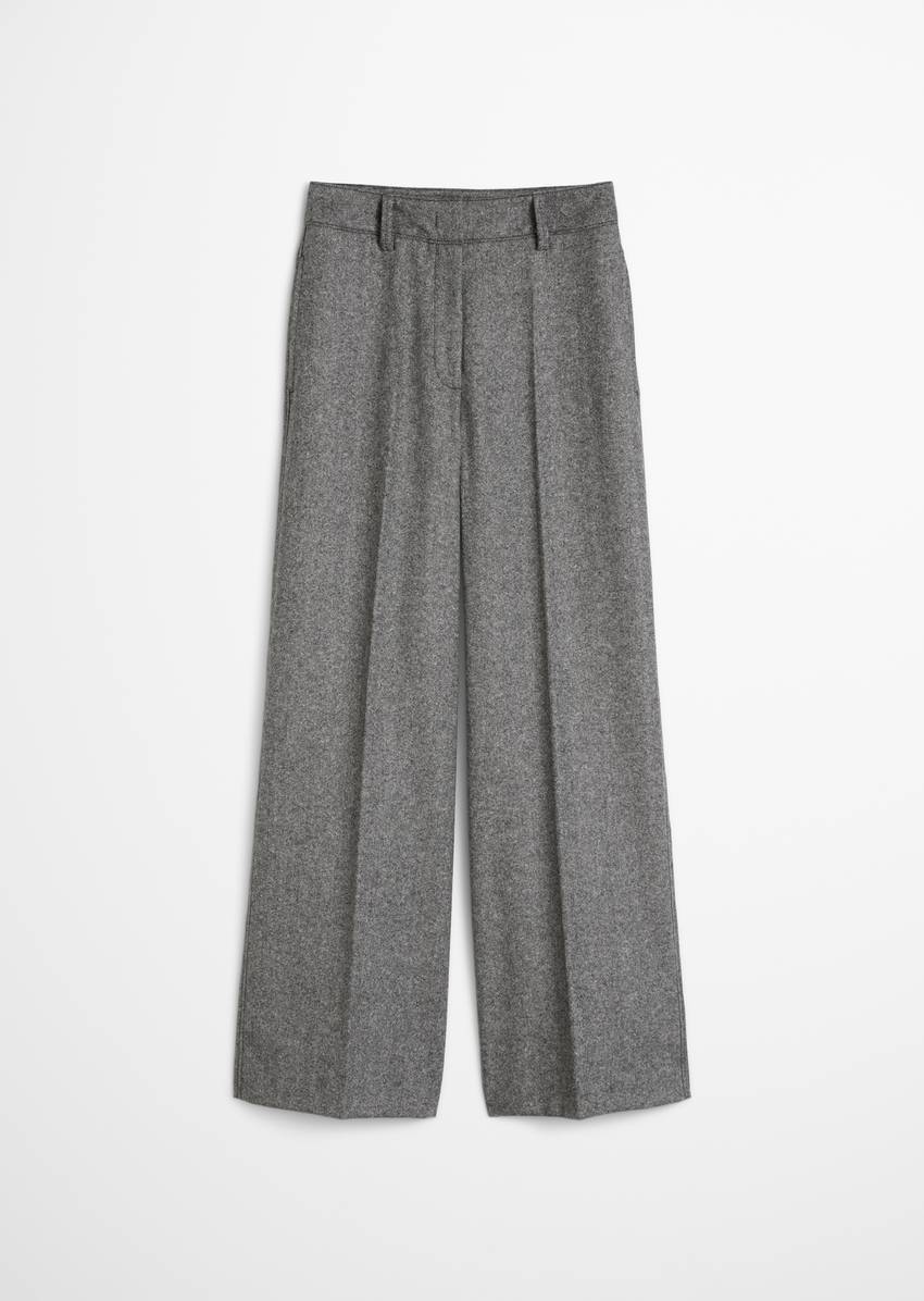 Tweed trousers wide made from a virgin wool mix